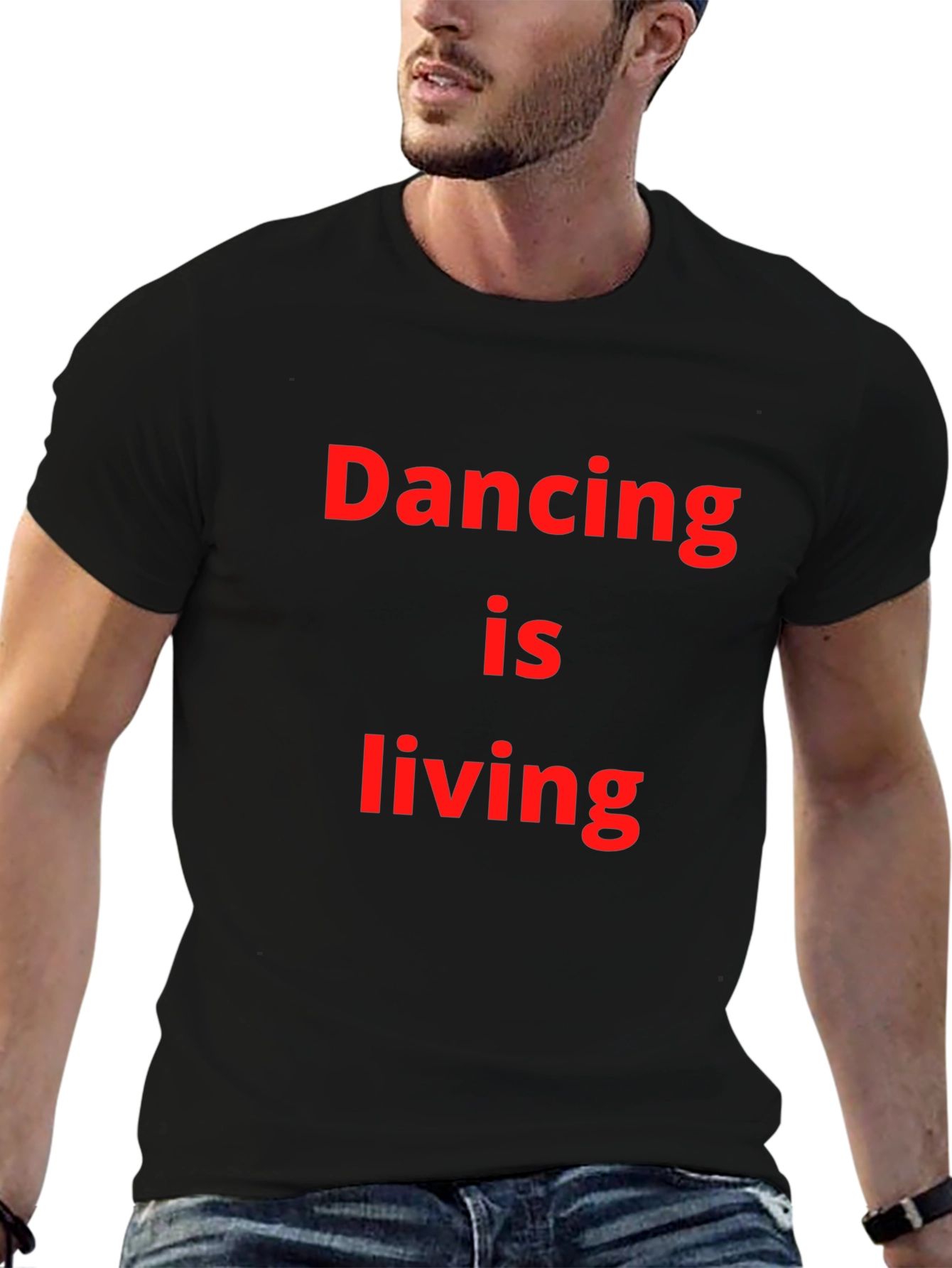 Black Dancing is Living T-Shirt - Black Crew Neck Tee view 6
