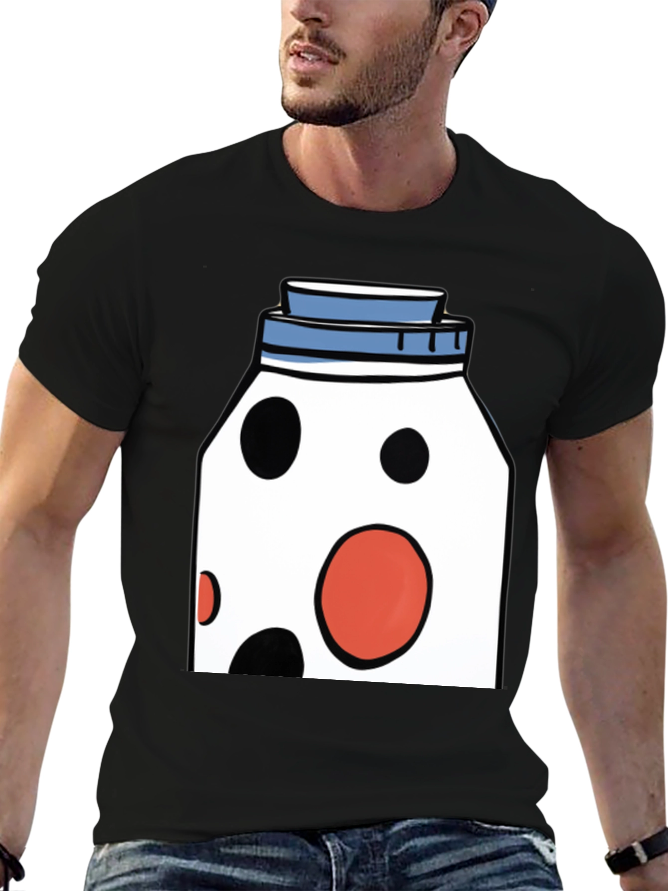 Black Funky Polka Dot Jar Graphic T-Shirt view 6