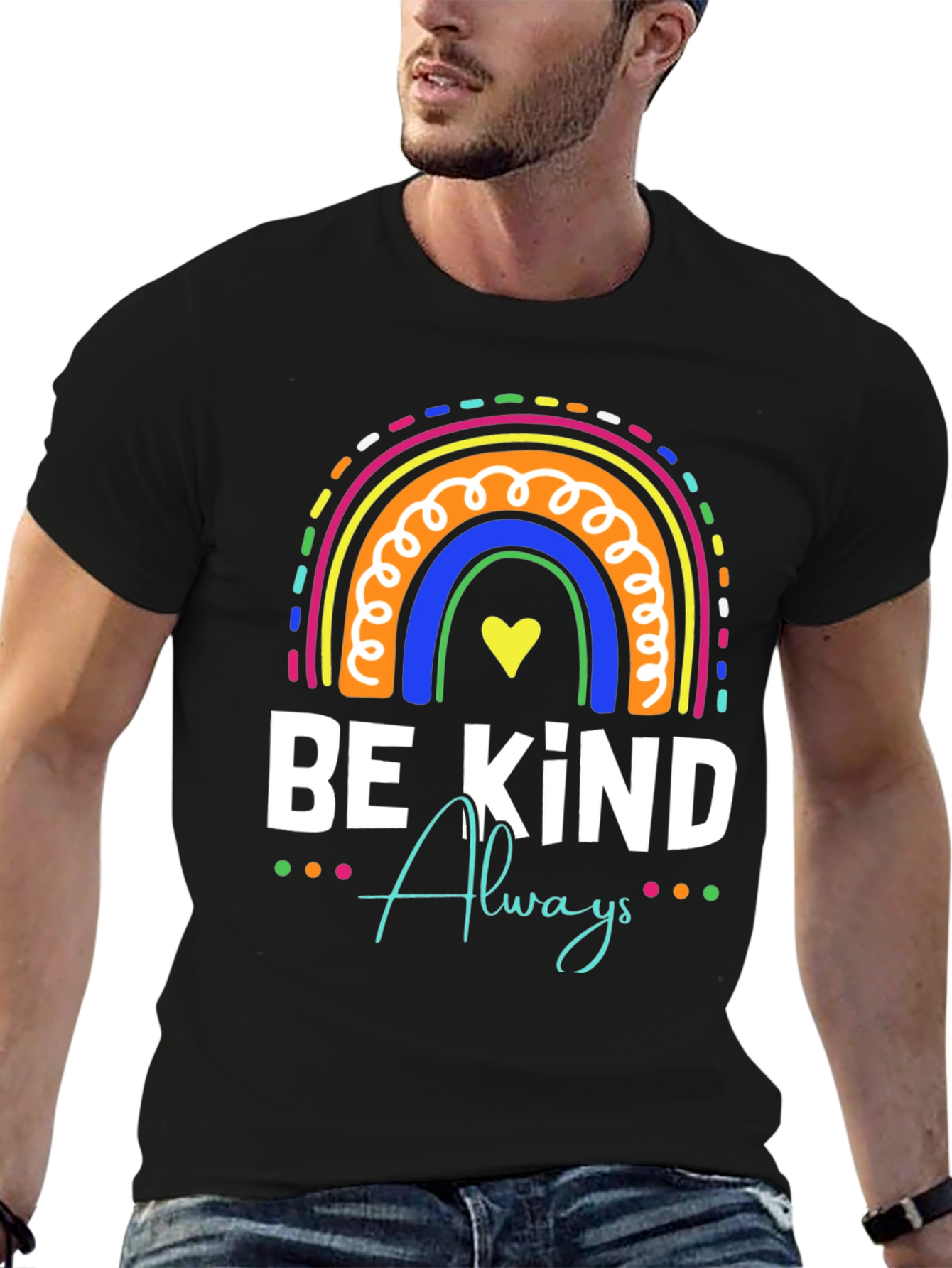 Black Be Kind Always Rainbow T-Shirt view 6