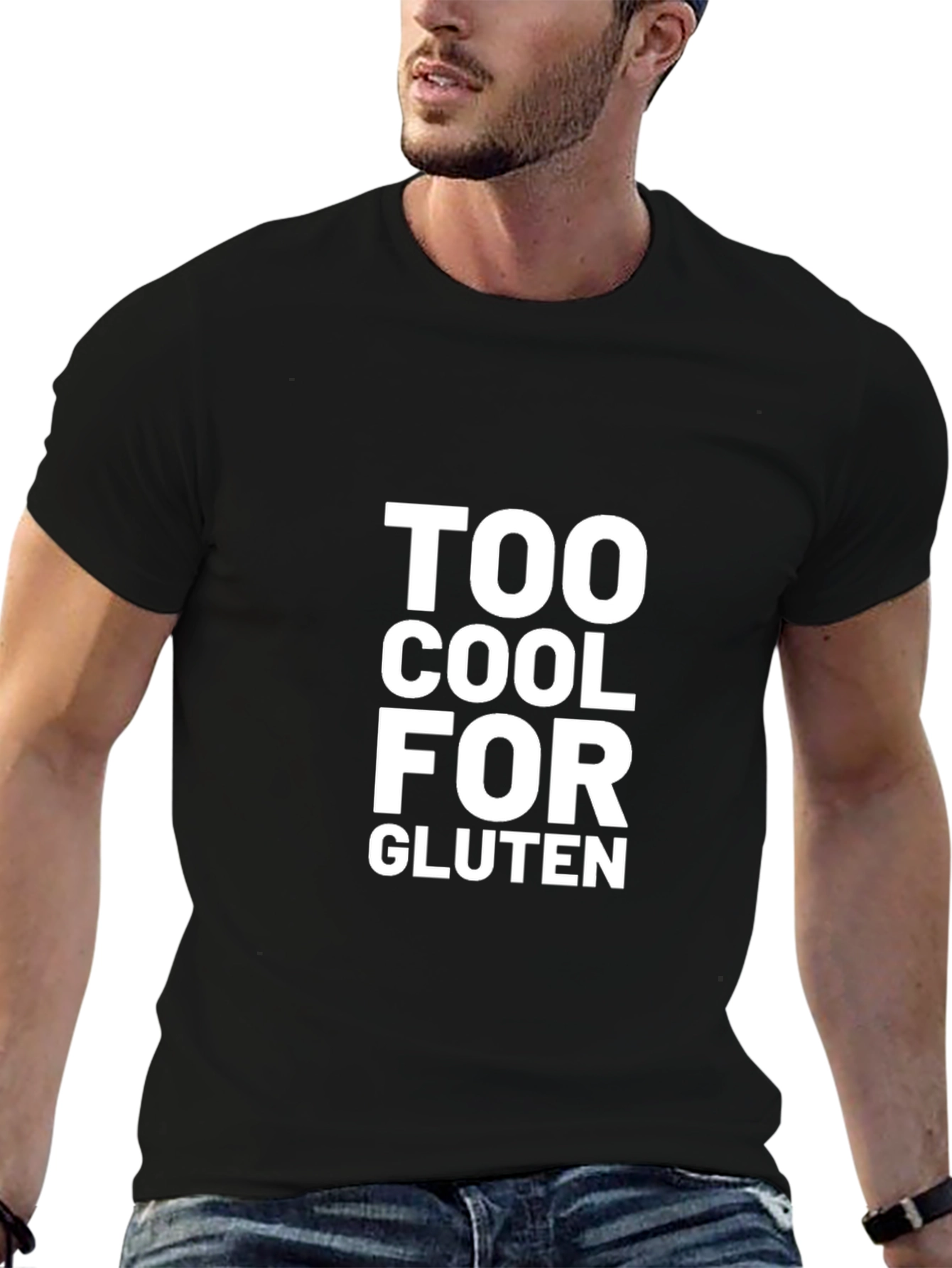 Black Too Cool for Gluten Graphic T-Shirt view 6