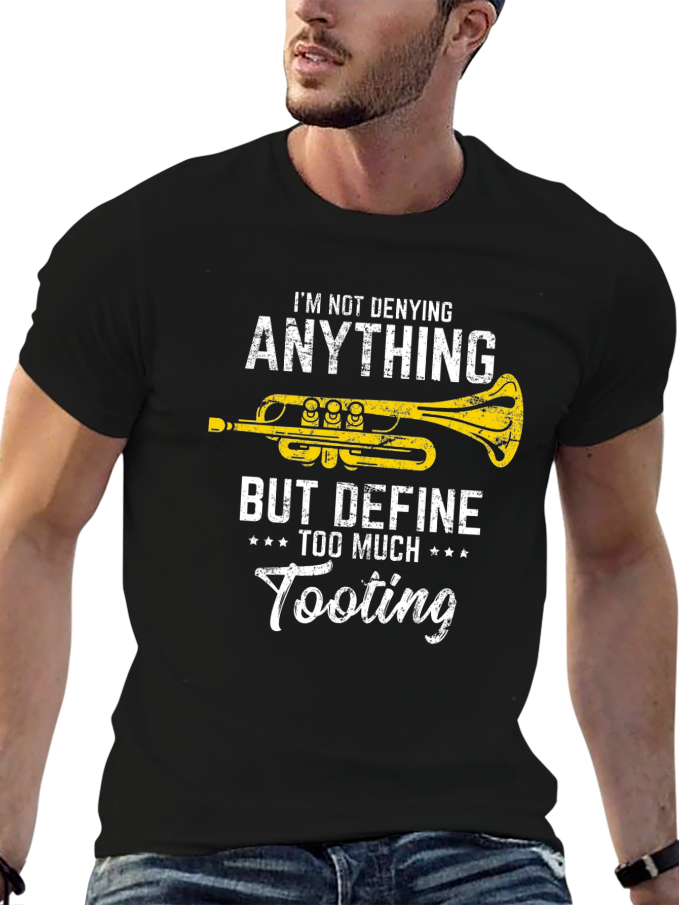 Black Funny Trumpet T-Shirt - Define Tooting view 6