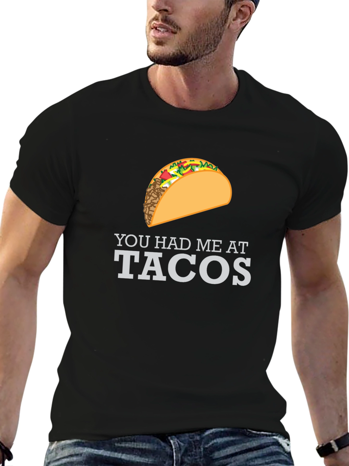 Black You Had Me At Tacos Graphic T-Shirt view 6