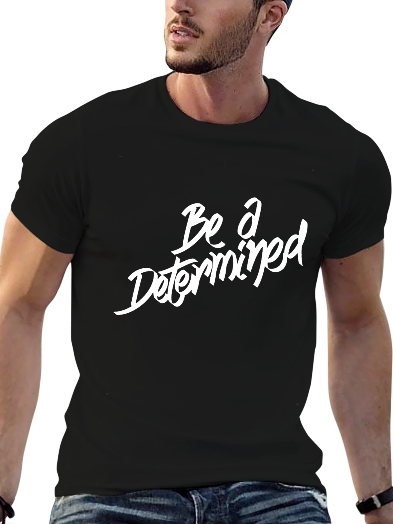 Black Be A Determined Black T-Shirt view 6