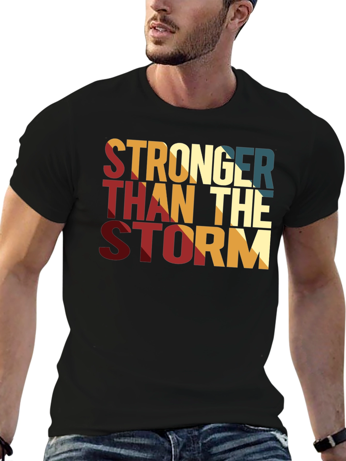 Black Stronger Than The Storm Graphic Print Tee view 6