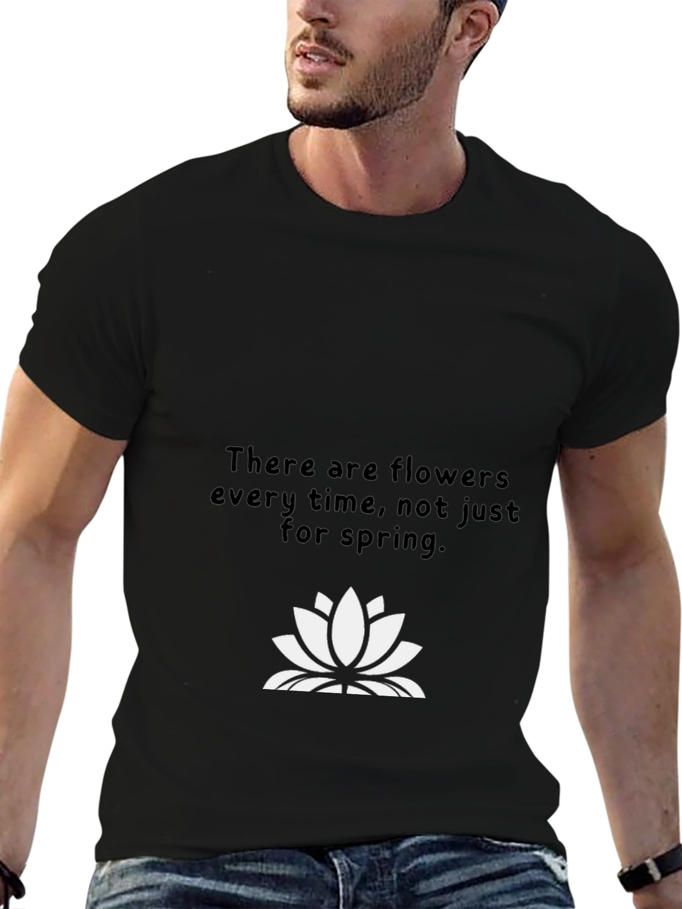 Black Floral Graphic Tee - Flowers Every Time view 6