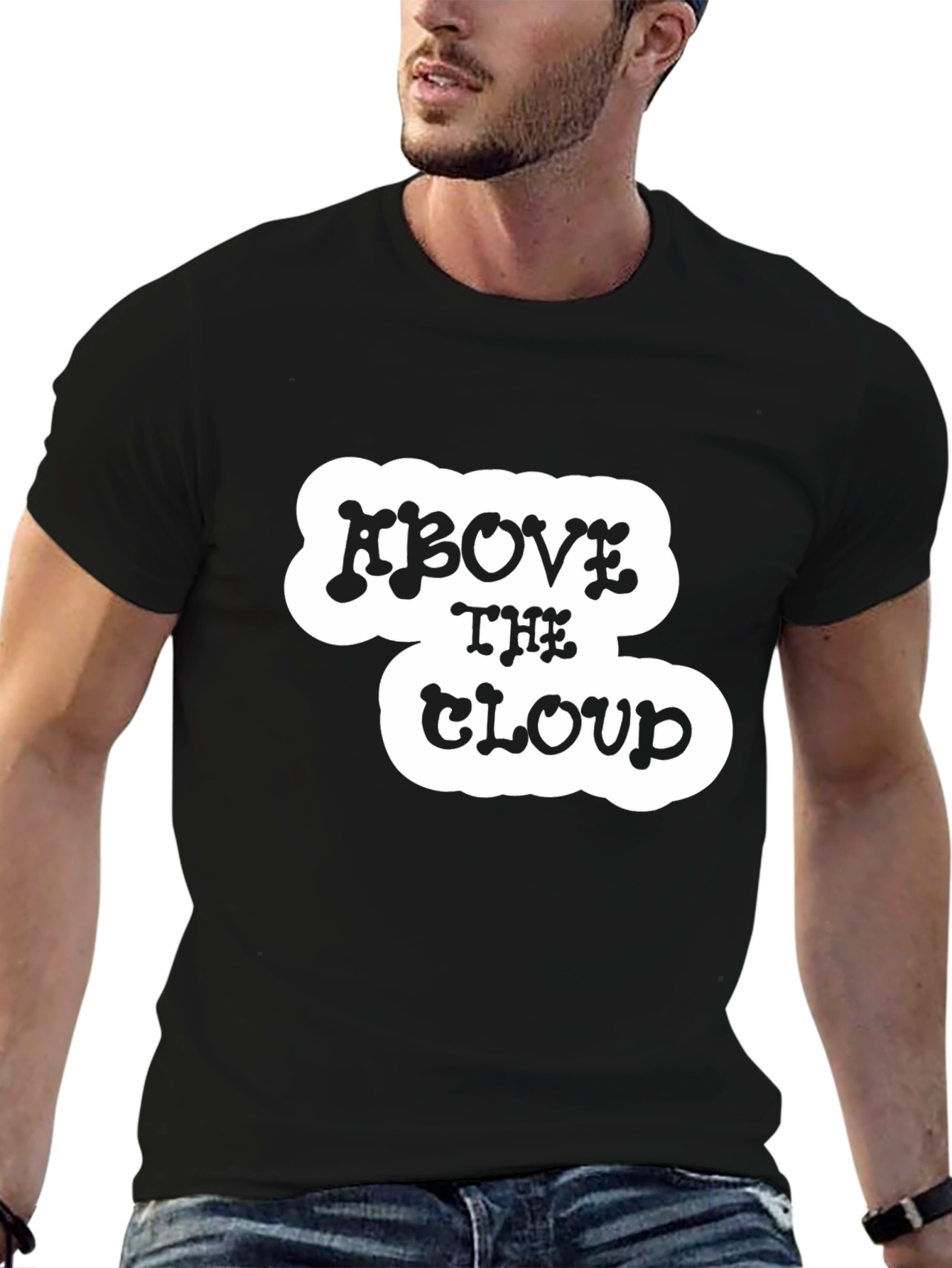 Black Above the Cloud Graphic Black T-Shirt view 6