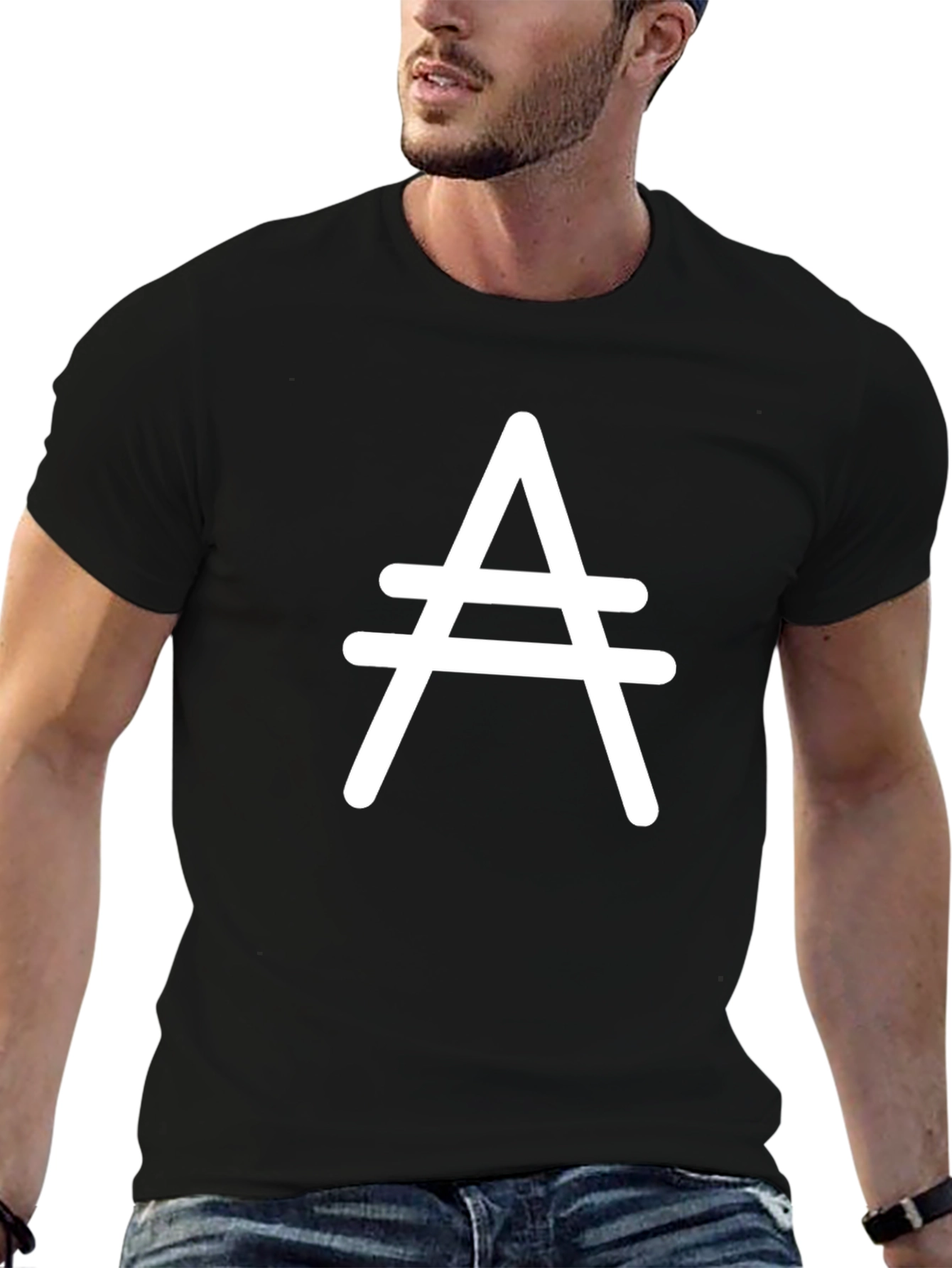Black Double A Graphic Tee - Modern Minimalist Style view 6