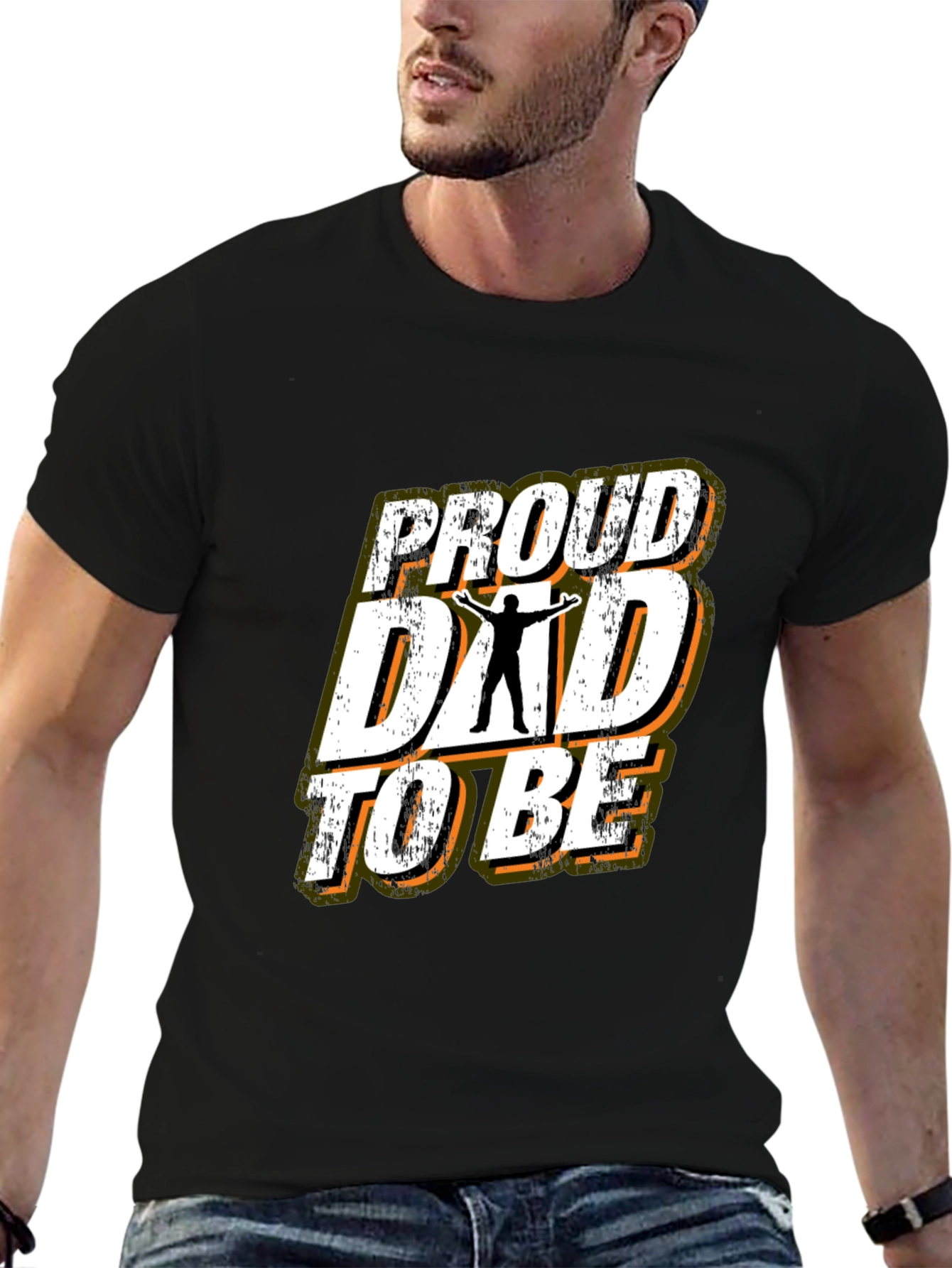 Black Proud Dad To Be Graphic Tee - Black view 6
