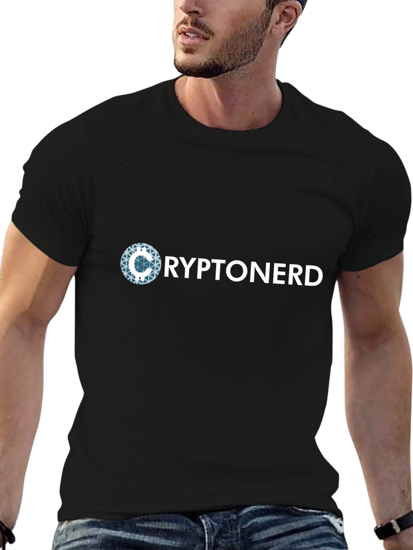 Black CryptoNerd Graphic Tee - Bitcoin Enthusiast T-Shirt view 6