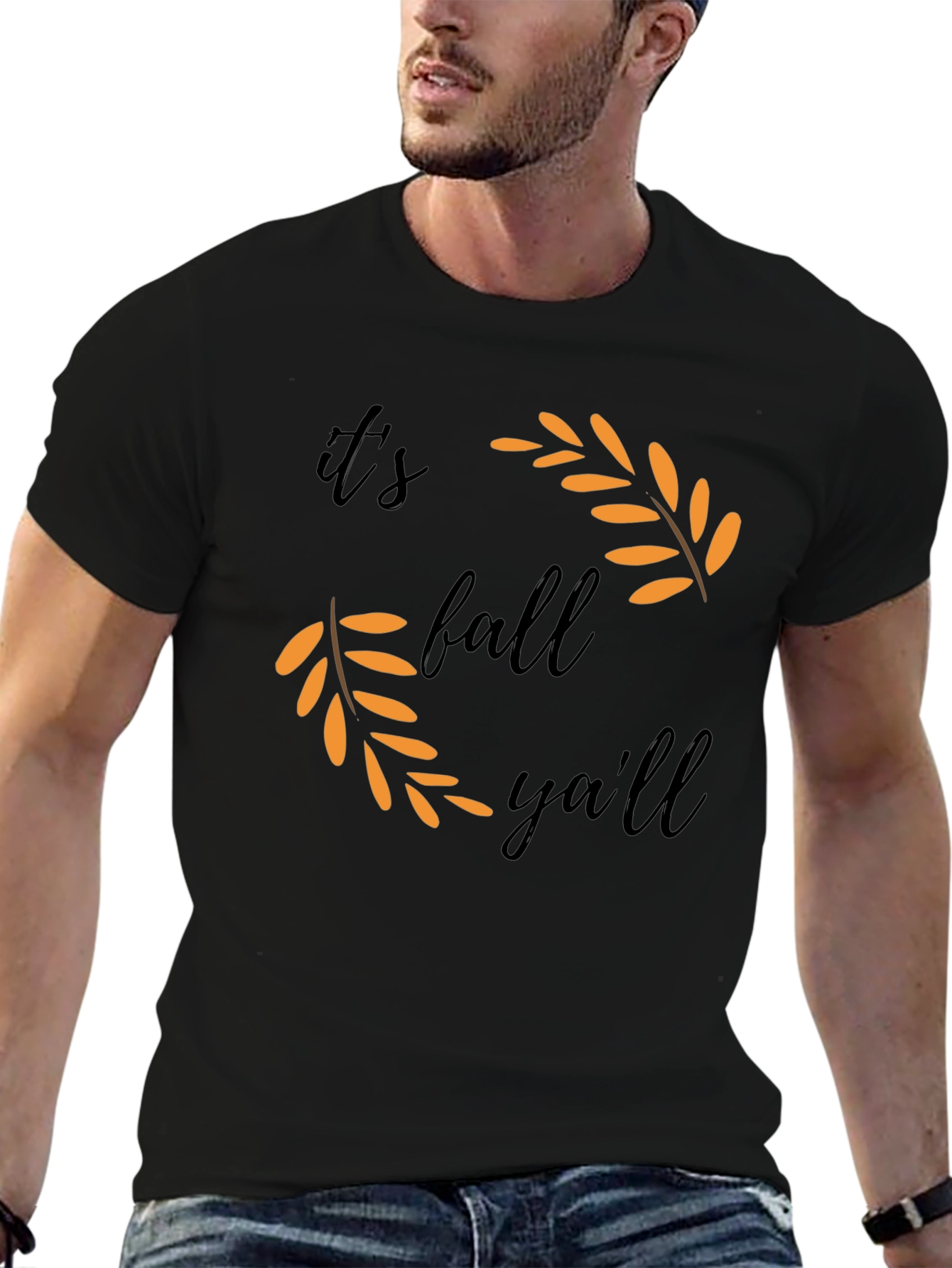 Black It's Fall Y'all T-Shirt view 6