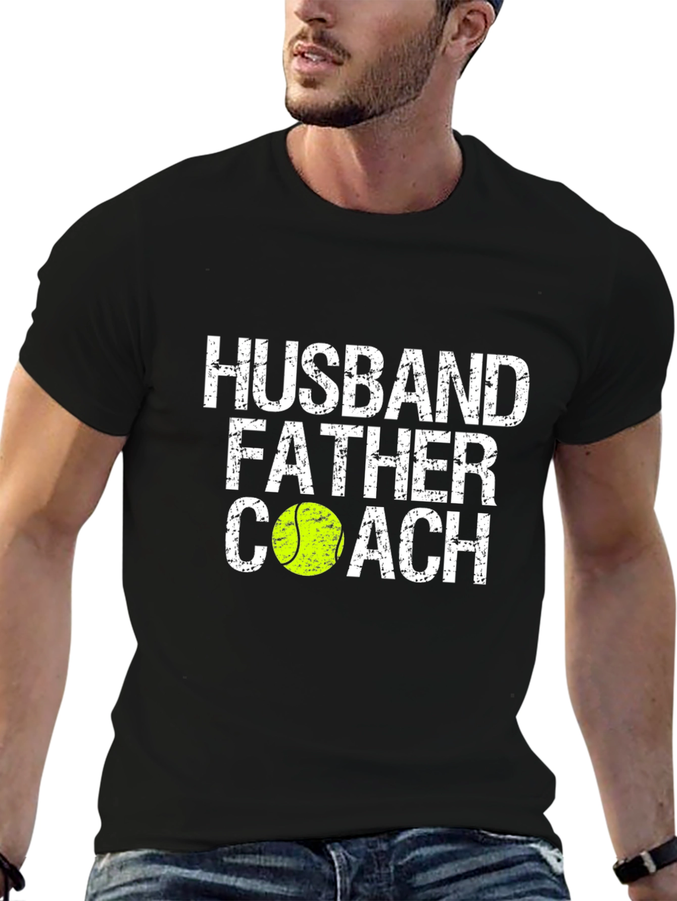 Black Husband Father Coach T-Shirt - Tennis Lover Gift view 6