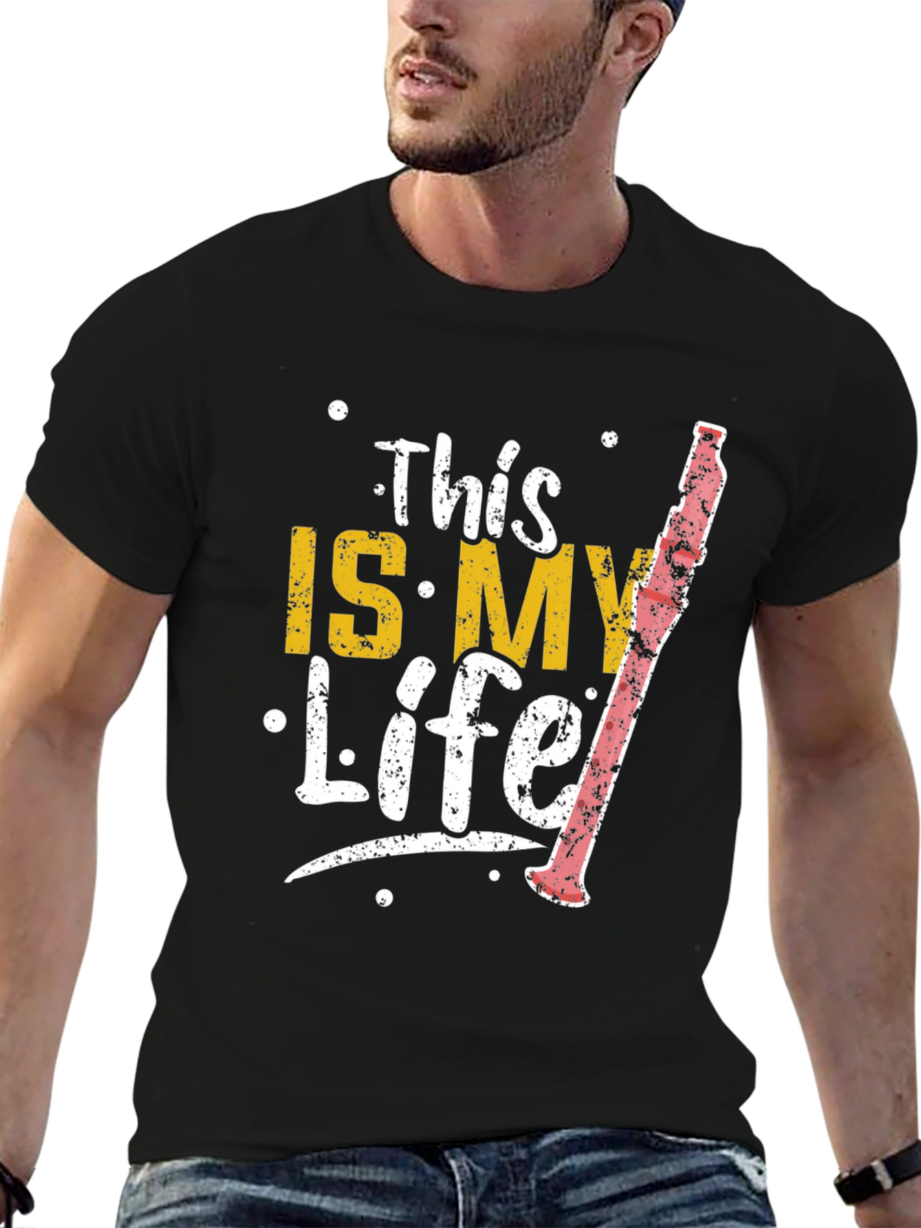 Black This Is My Life Clarinet Player Black T-Shirt view 6
