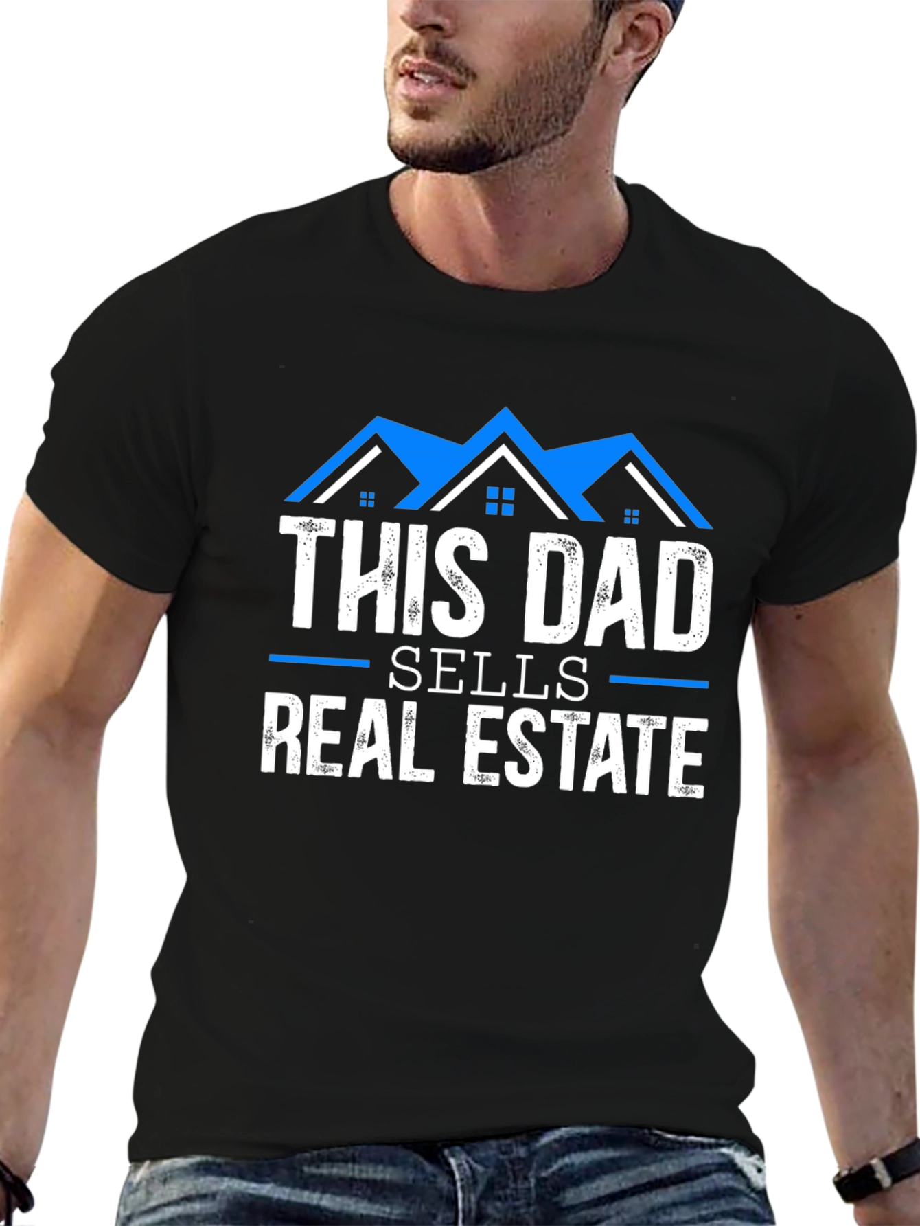 Black This Dad Sells Real Estate T-Shirt view 6