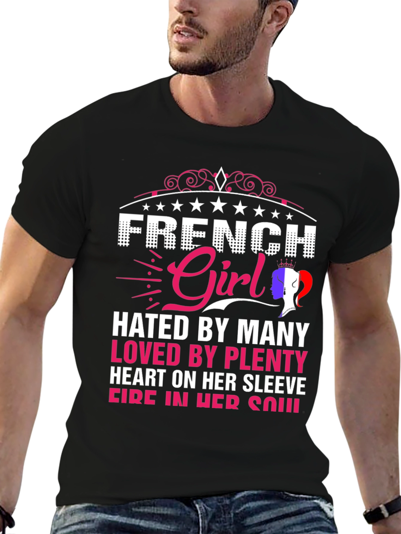 Black French Girl Graphic Tee - Hated By Many Loved By Plenty view 6
