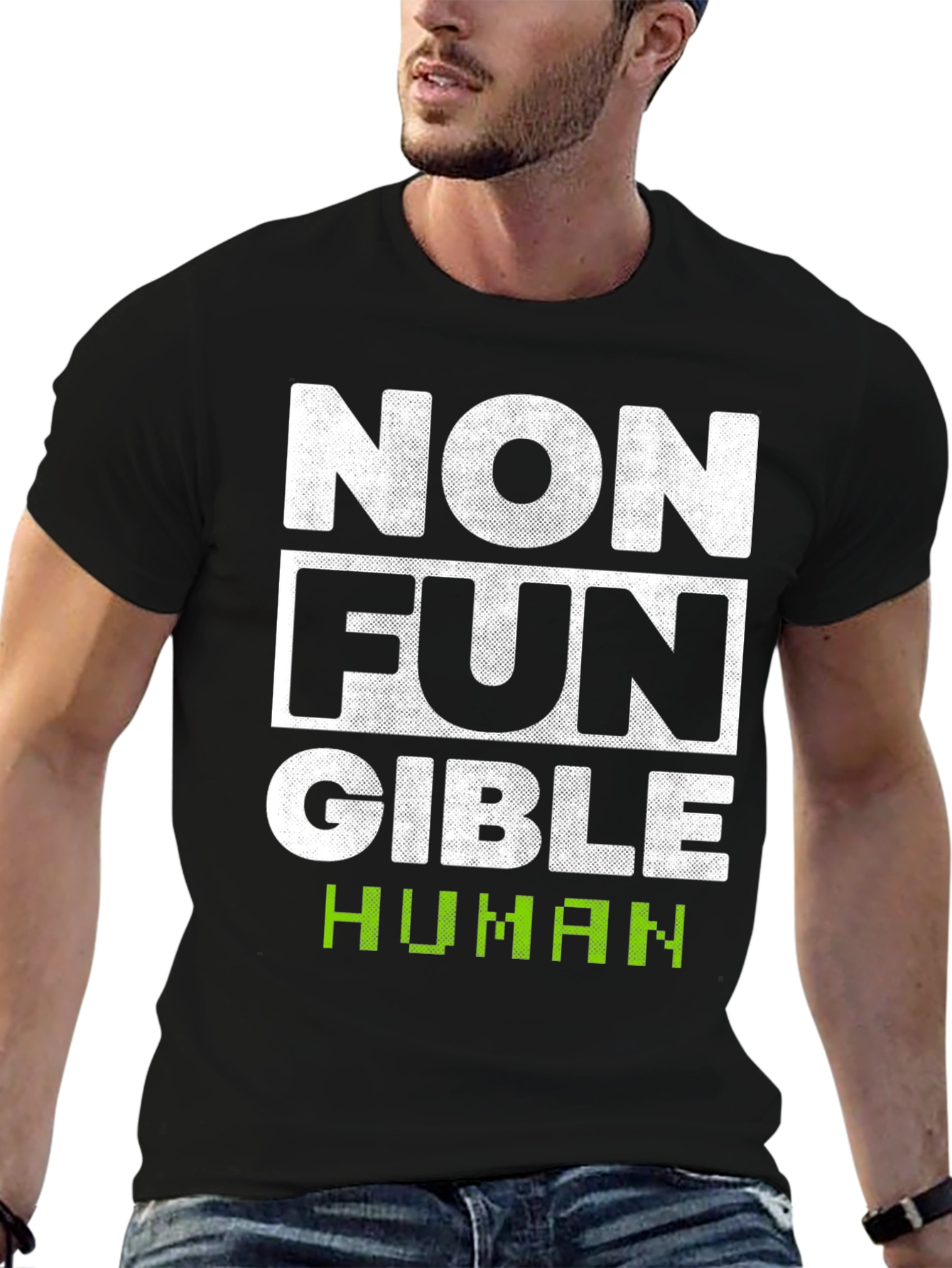 Black Non-Fungible Human Funny T-Shirt view 6