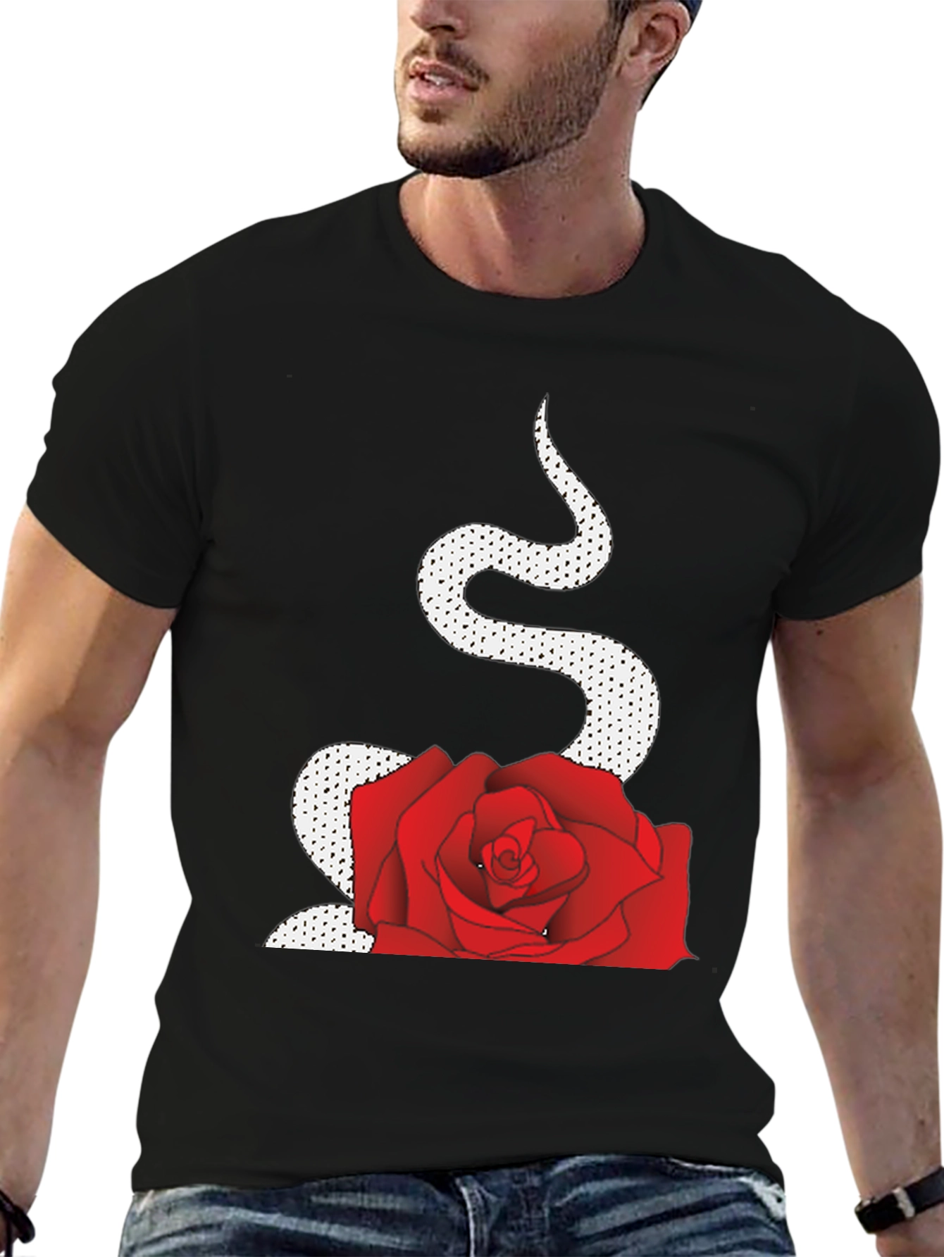 Black Snake and Rose Graphic Tee view 6