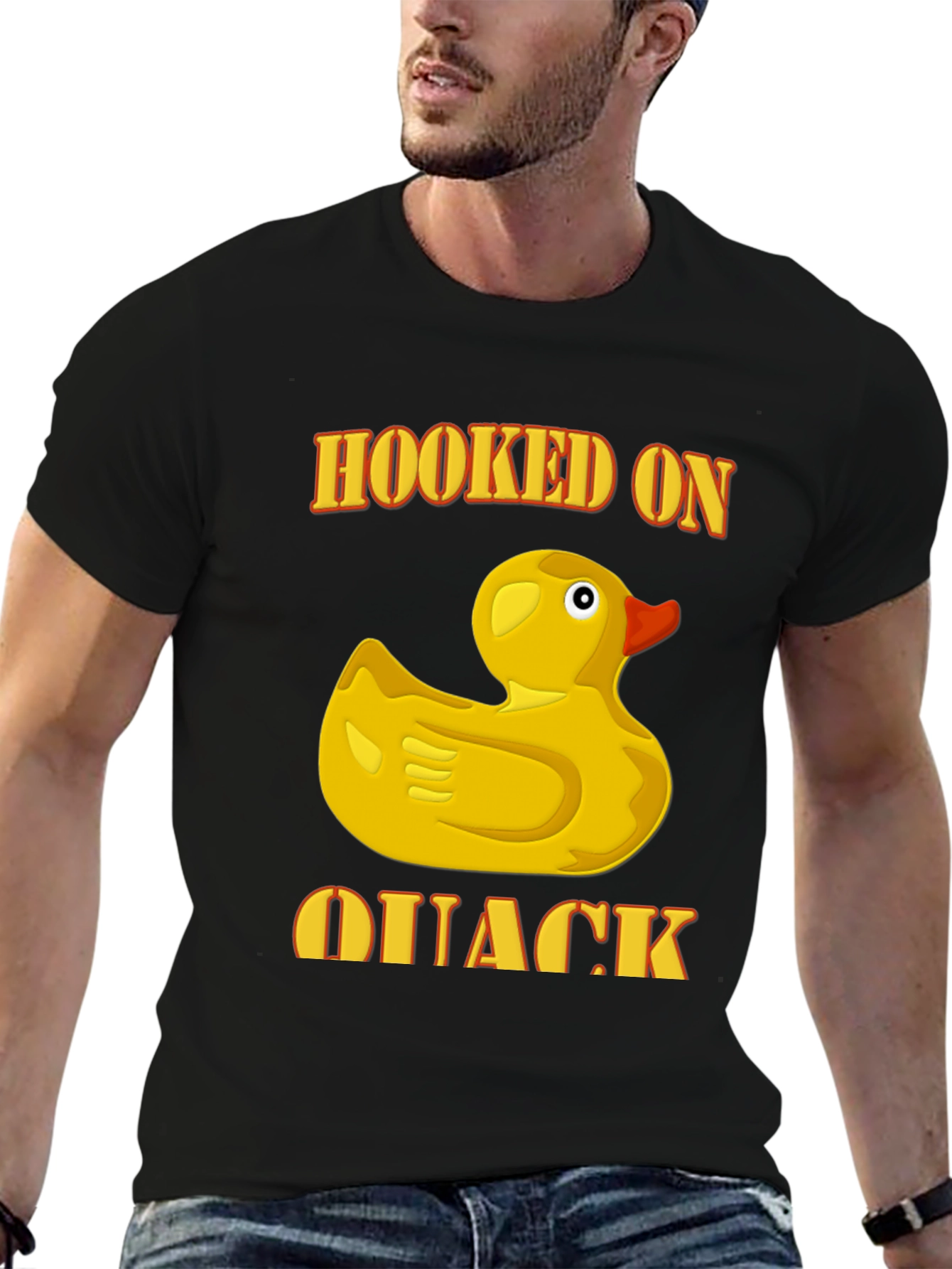 Black Hooked On Quack T-Shirt view 6