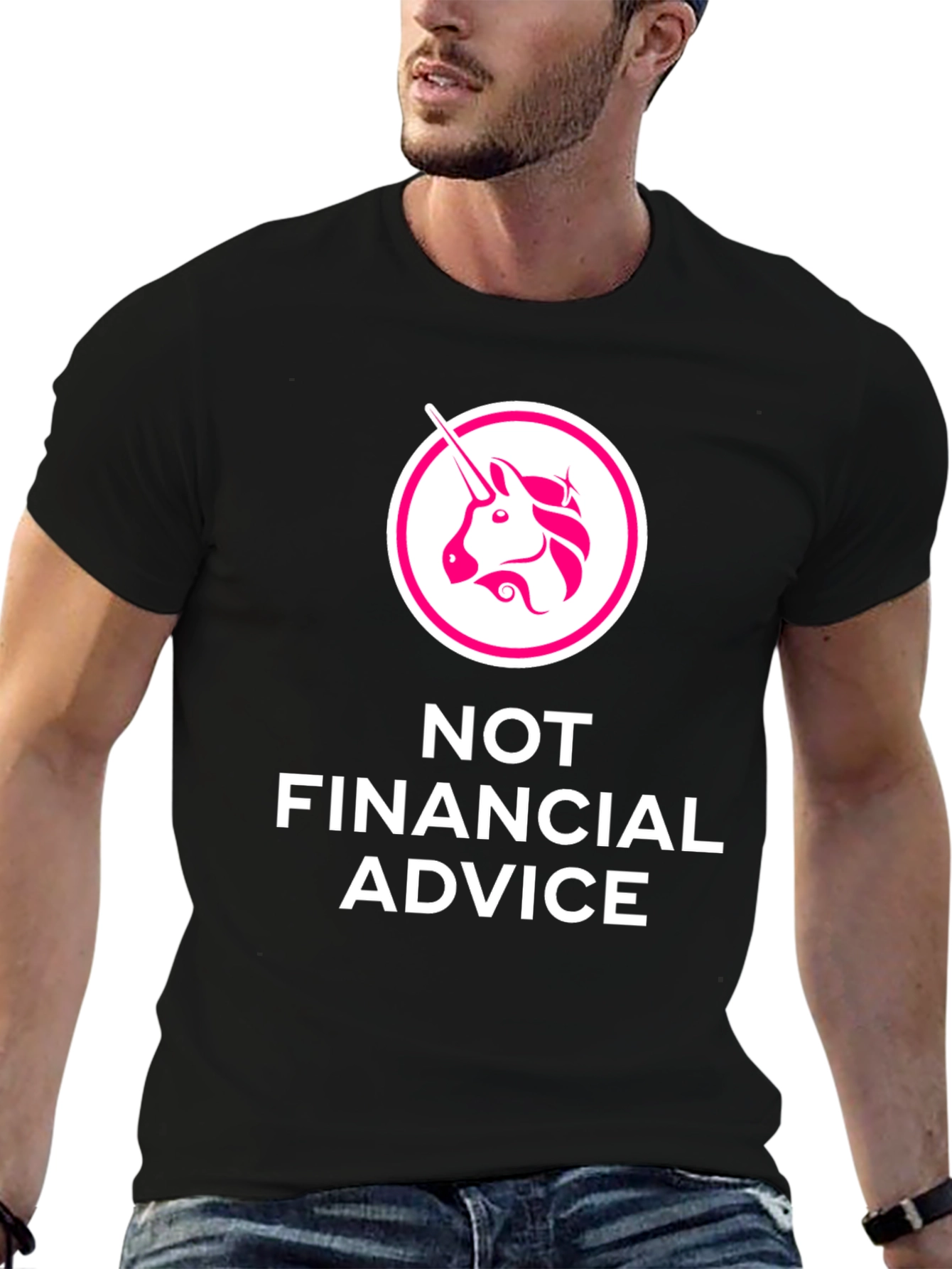Black Unicorn Crypto T-Shirt - Not Financial Advice Tee view 6