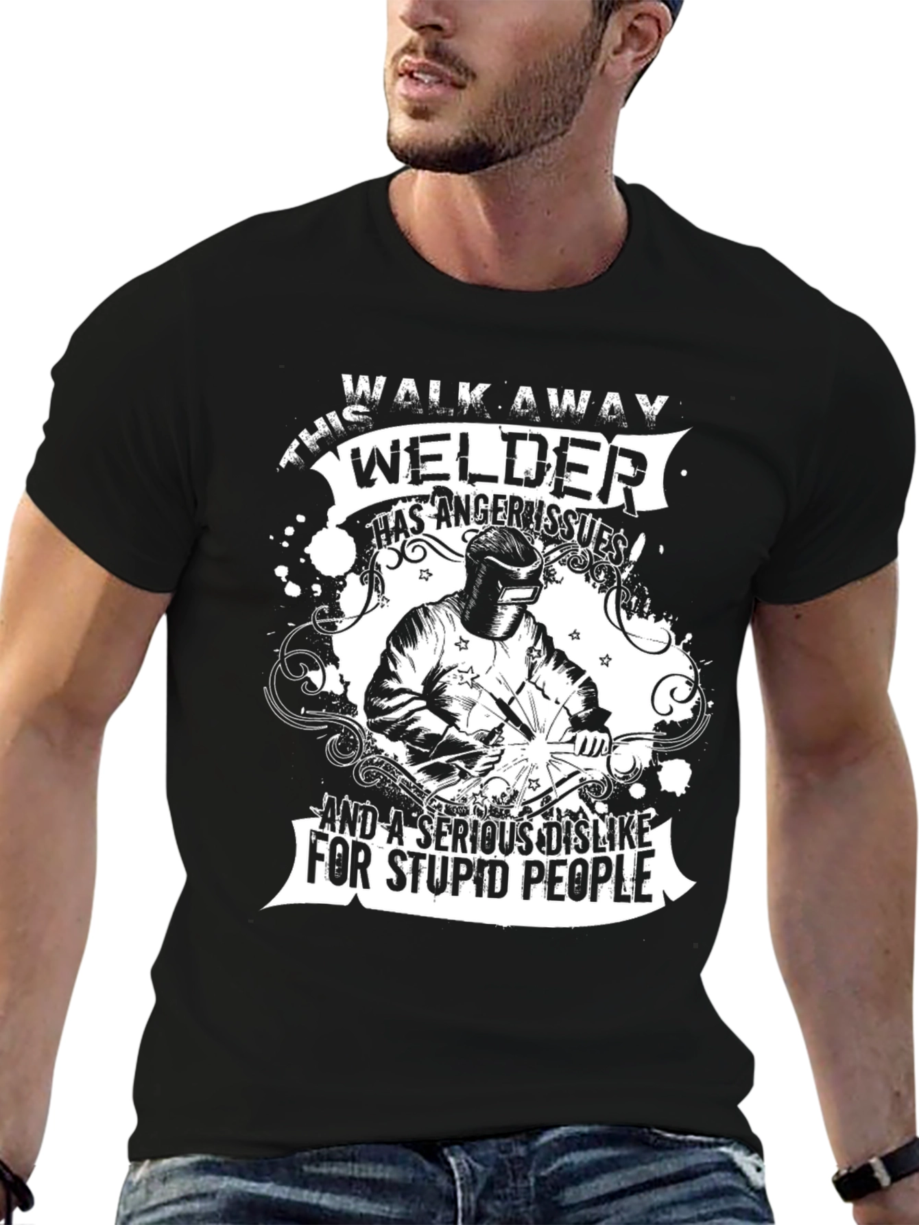 Black Welder Anger Issues Black T-Shirt view 6