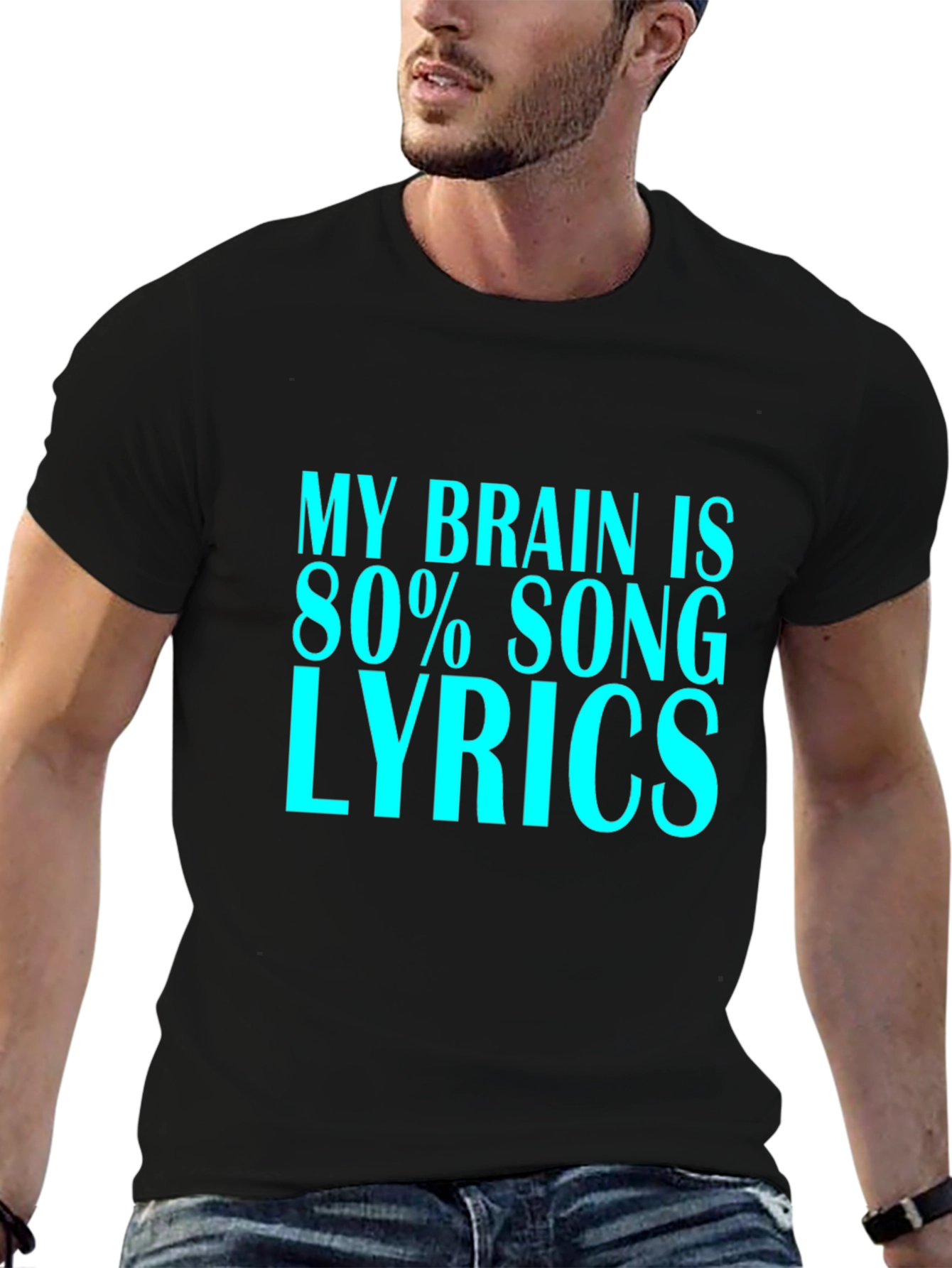 Black My Brain Song Lyrics Black T-Shirt view 6