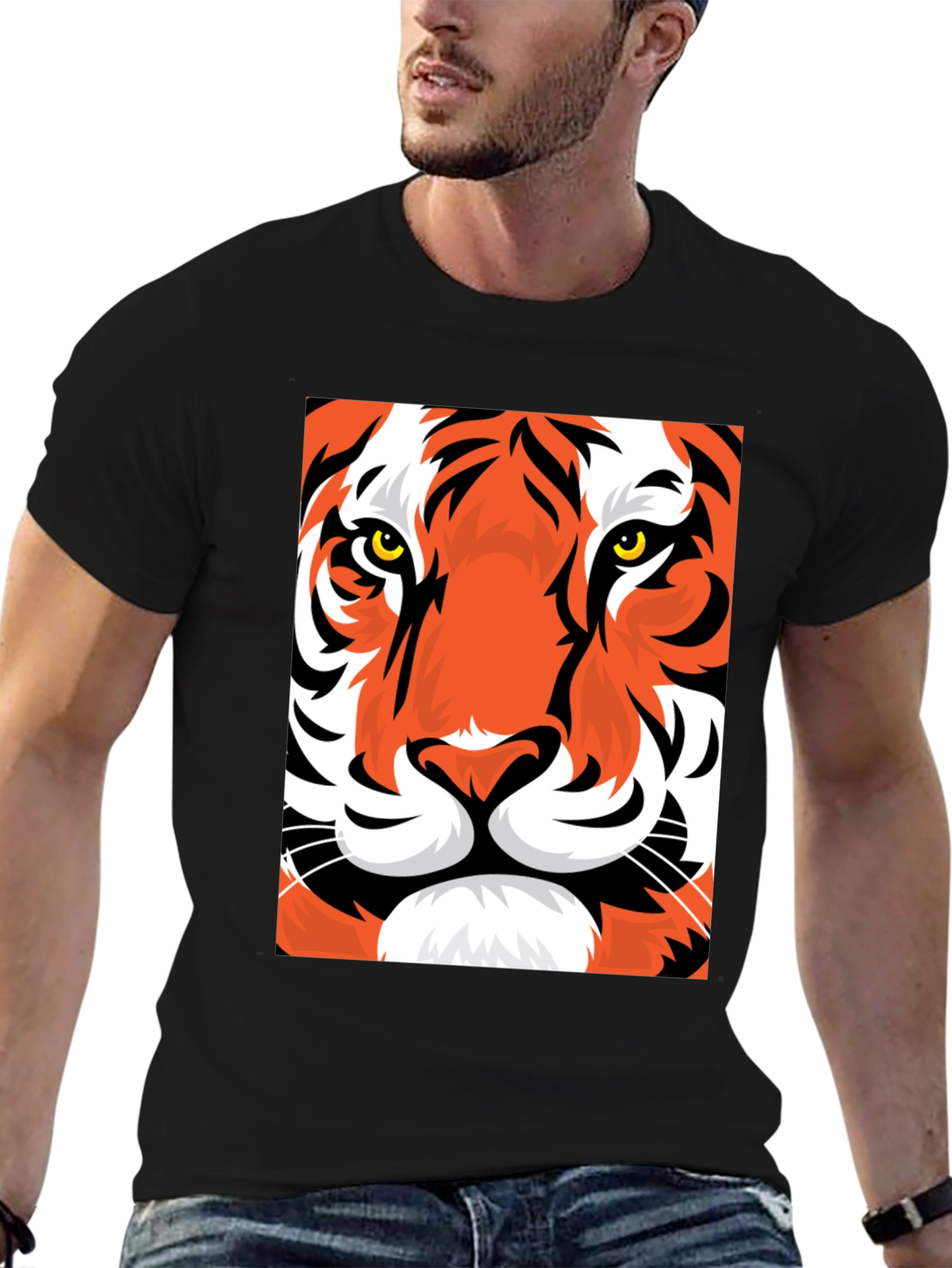 Black Tiger Graphic Tee - Bold Animal Print T-Shirt view 6