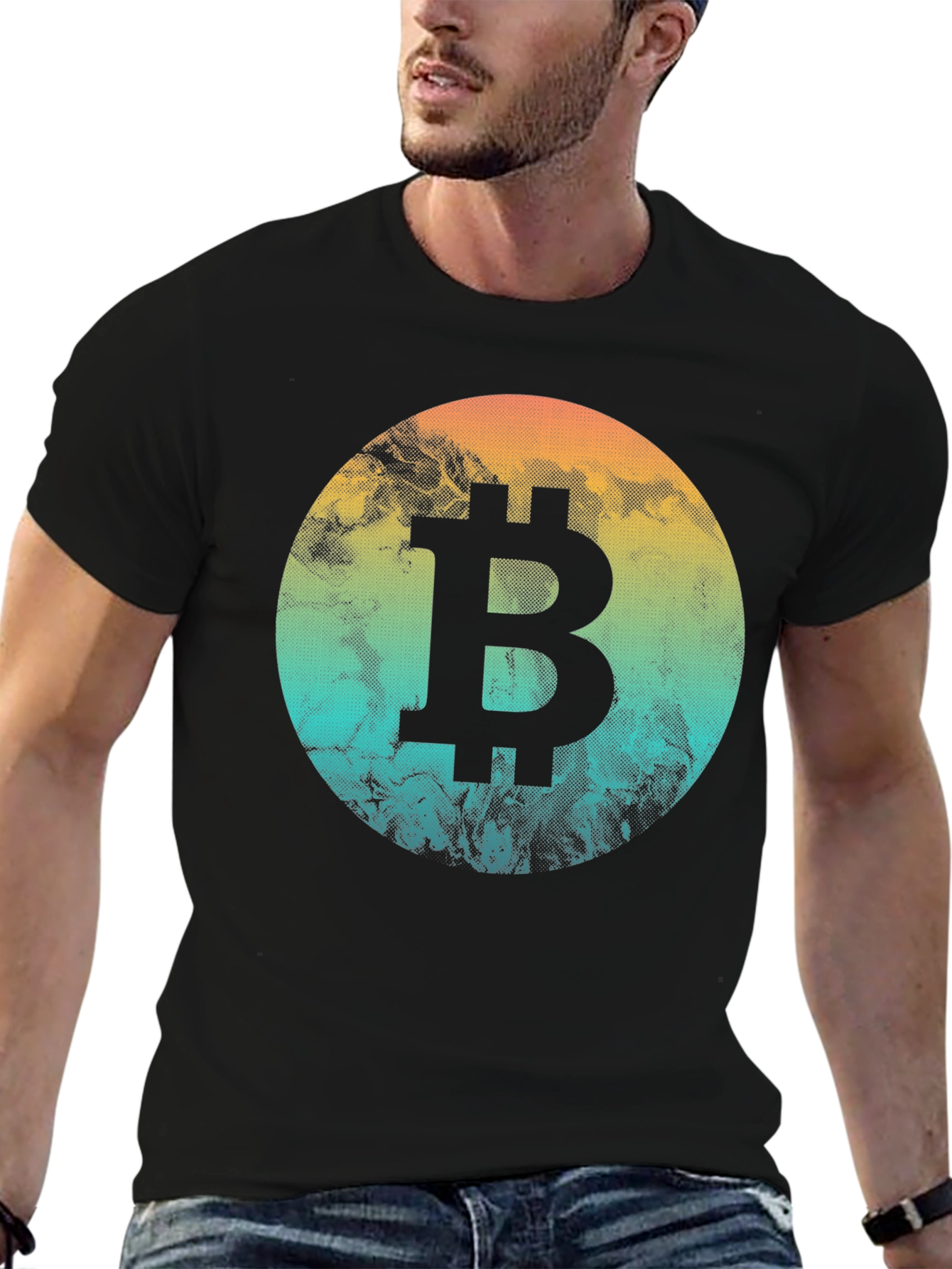 Black Bitcoin Graphic Tee - Crypto Enthusiast Shirt view 6