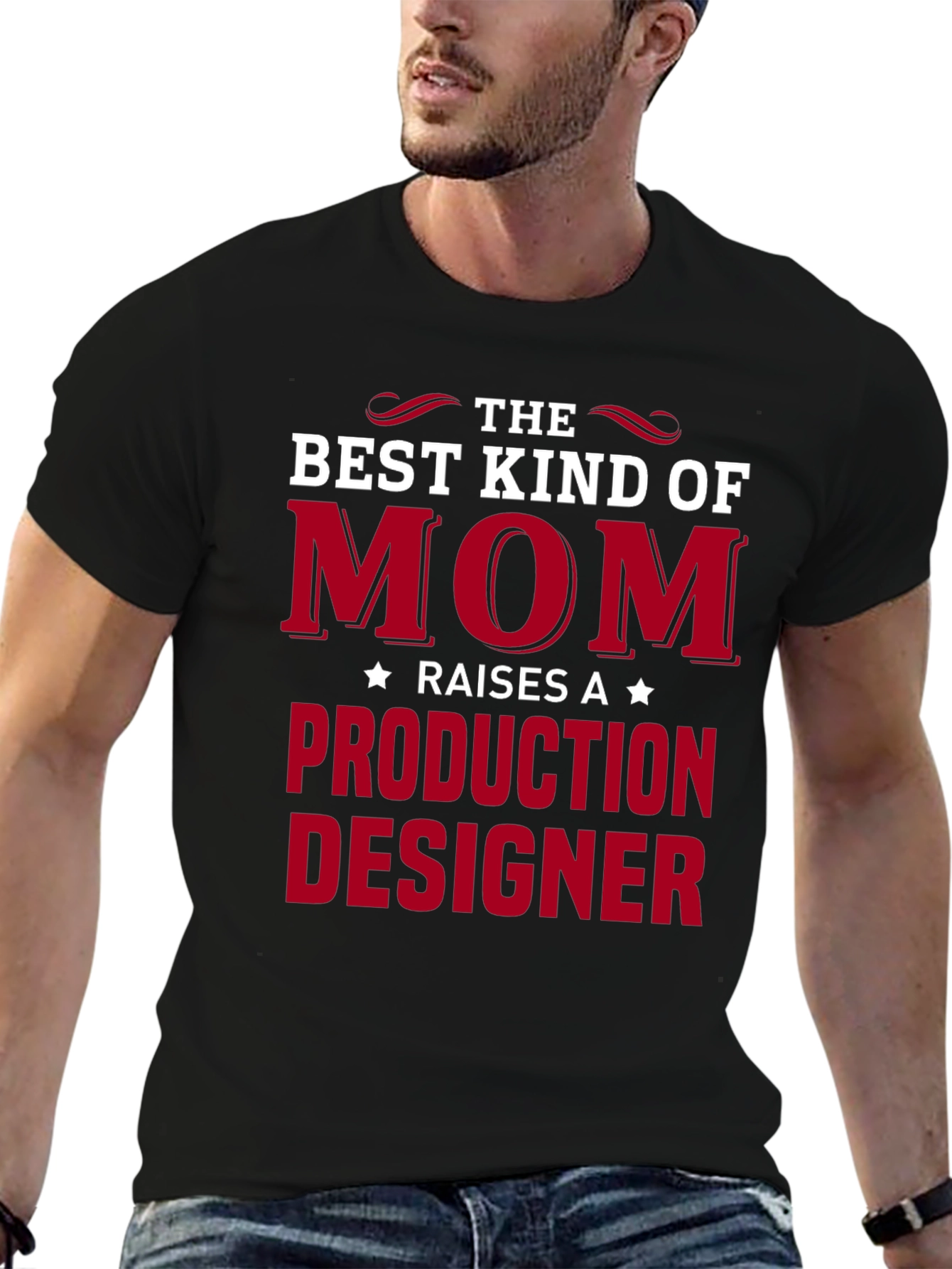 Black Best Kind of Mom Production Designer T-Shirt view 6