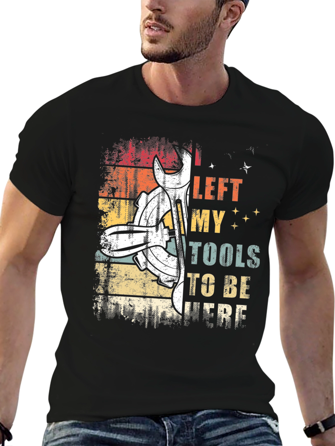 Black Mechanic Tools Graphic T-Shirt view 6