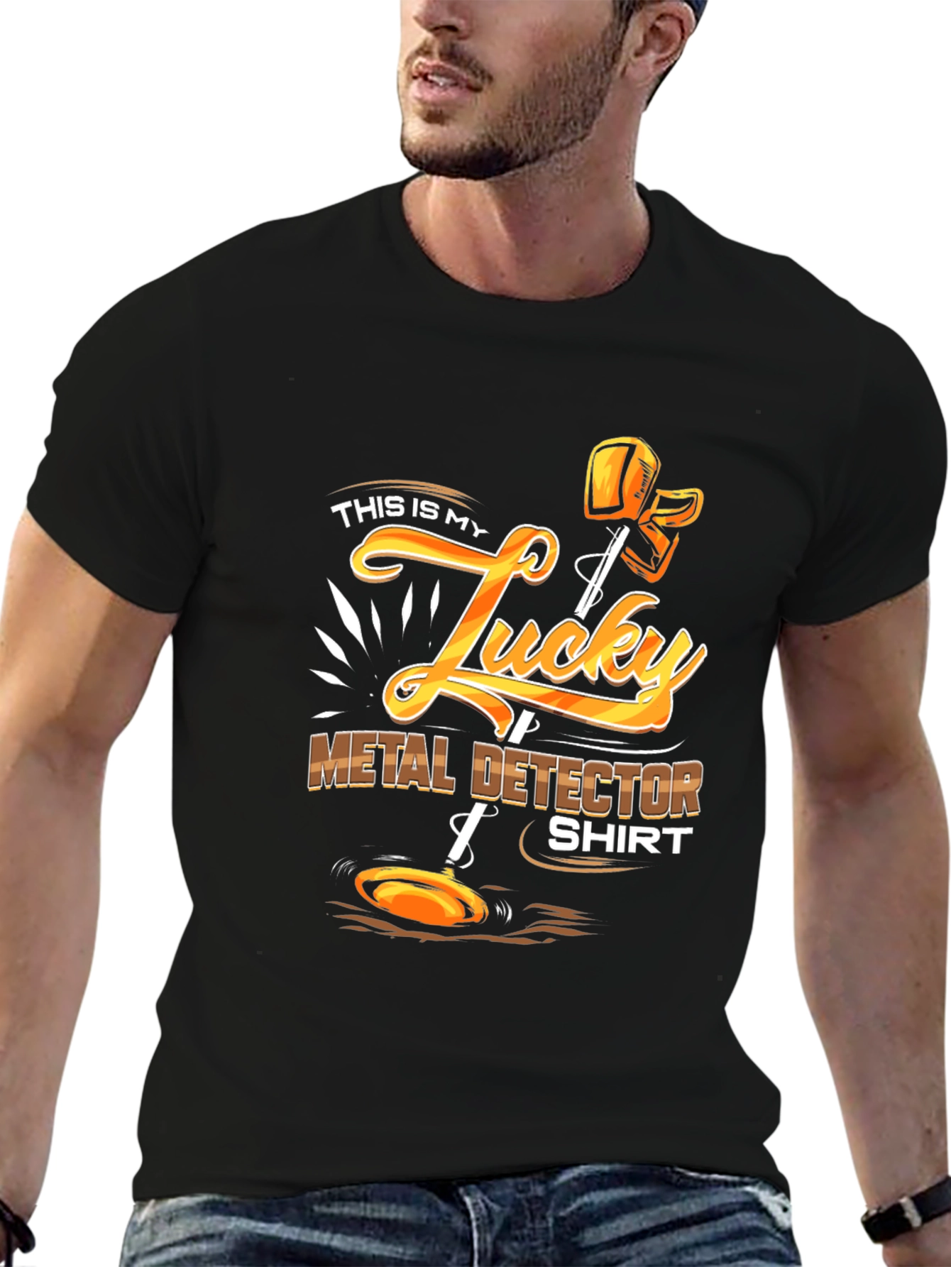 Black Lucky Metal Detector Shirt - Hobby Apparel view 6