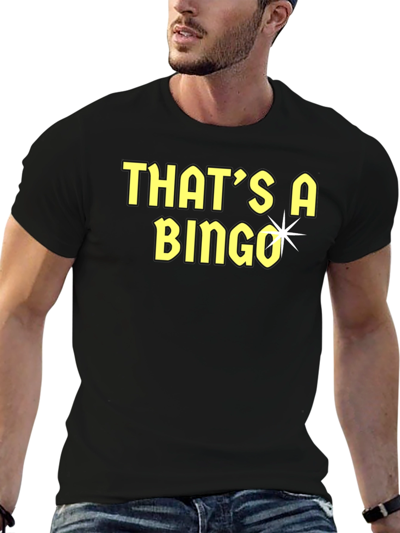 Black That's A Bingo T-Shirt - Funny Tee view 6