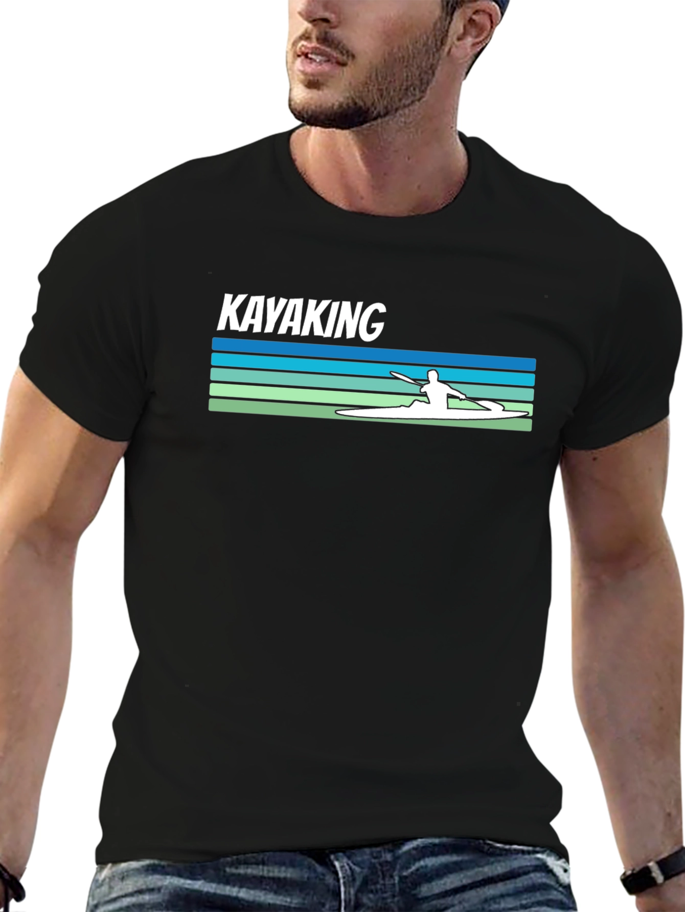 Black Kayaking Graphic Tee - Stylish Adventure Shirt view 6