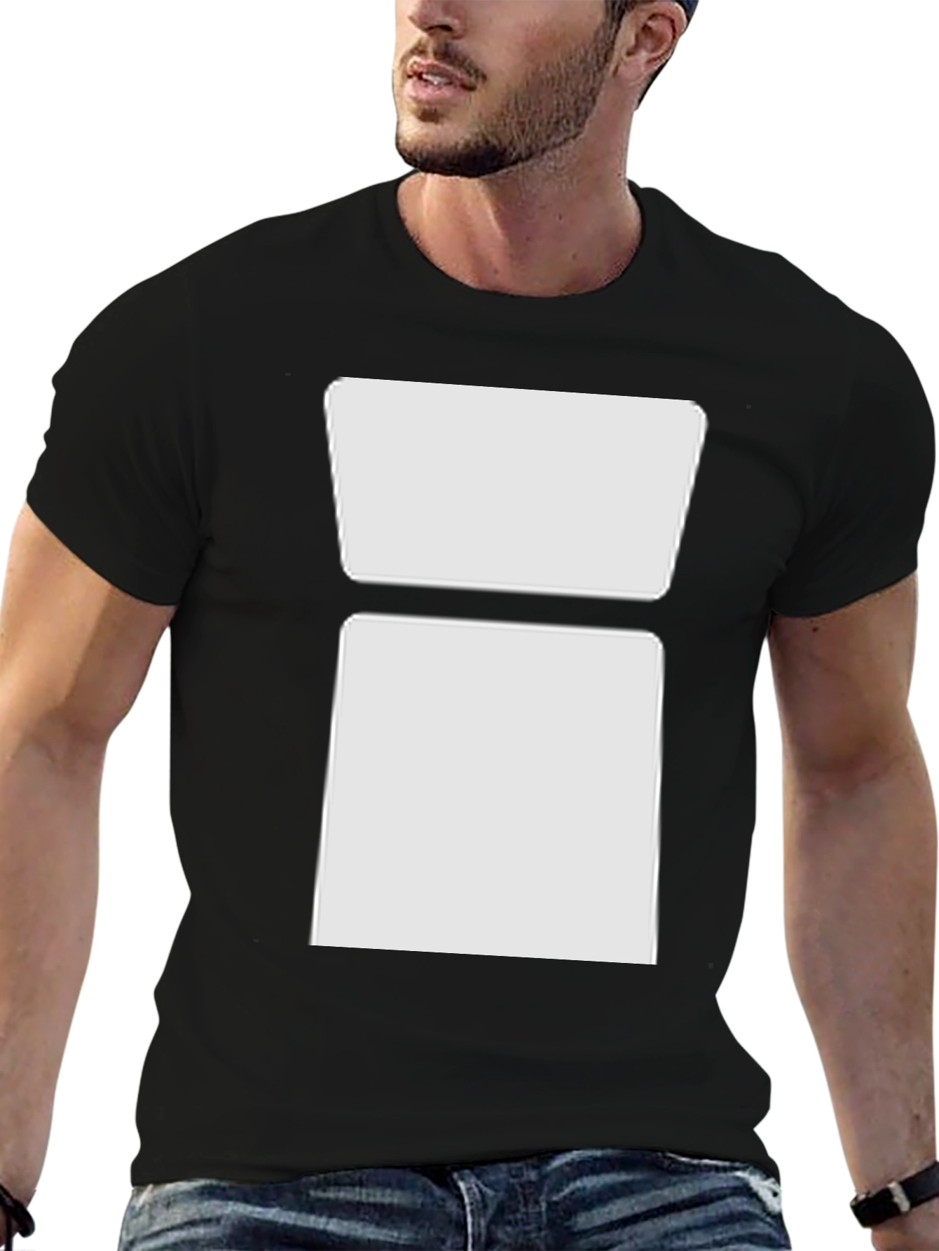 Black Modern Block Graphic Tee - Casual Style view 6
