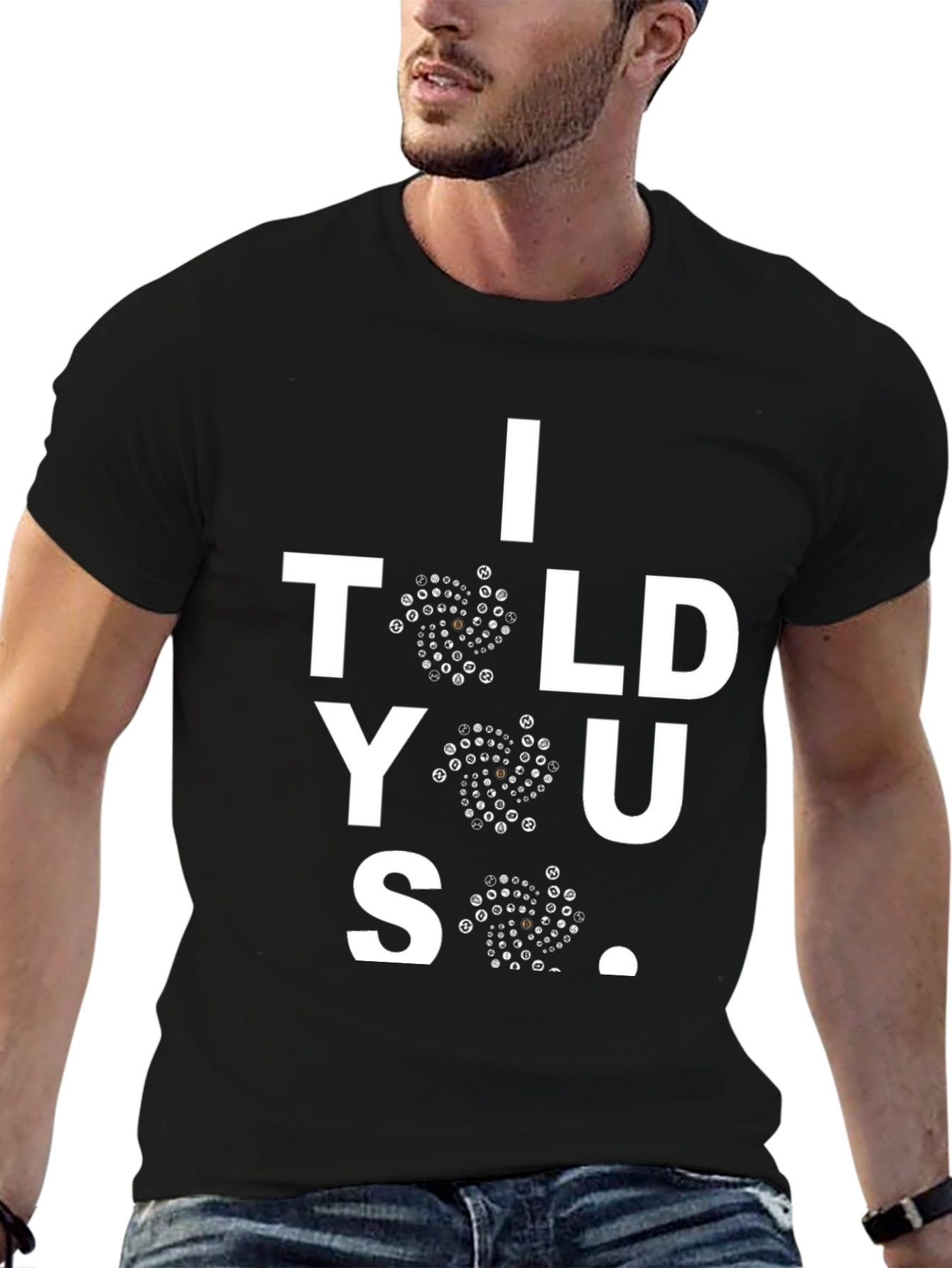 Black I Told You So T-Shirt - Black Crew Neck Tee view 6