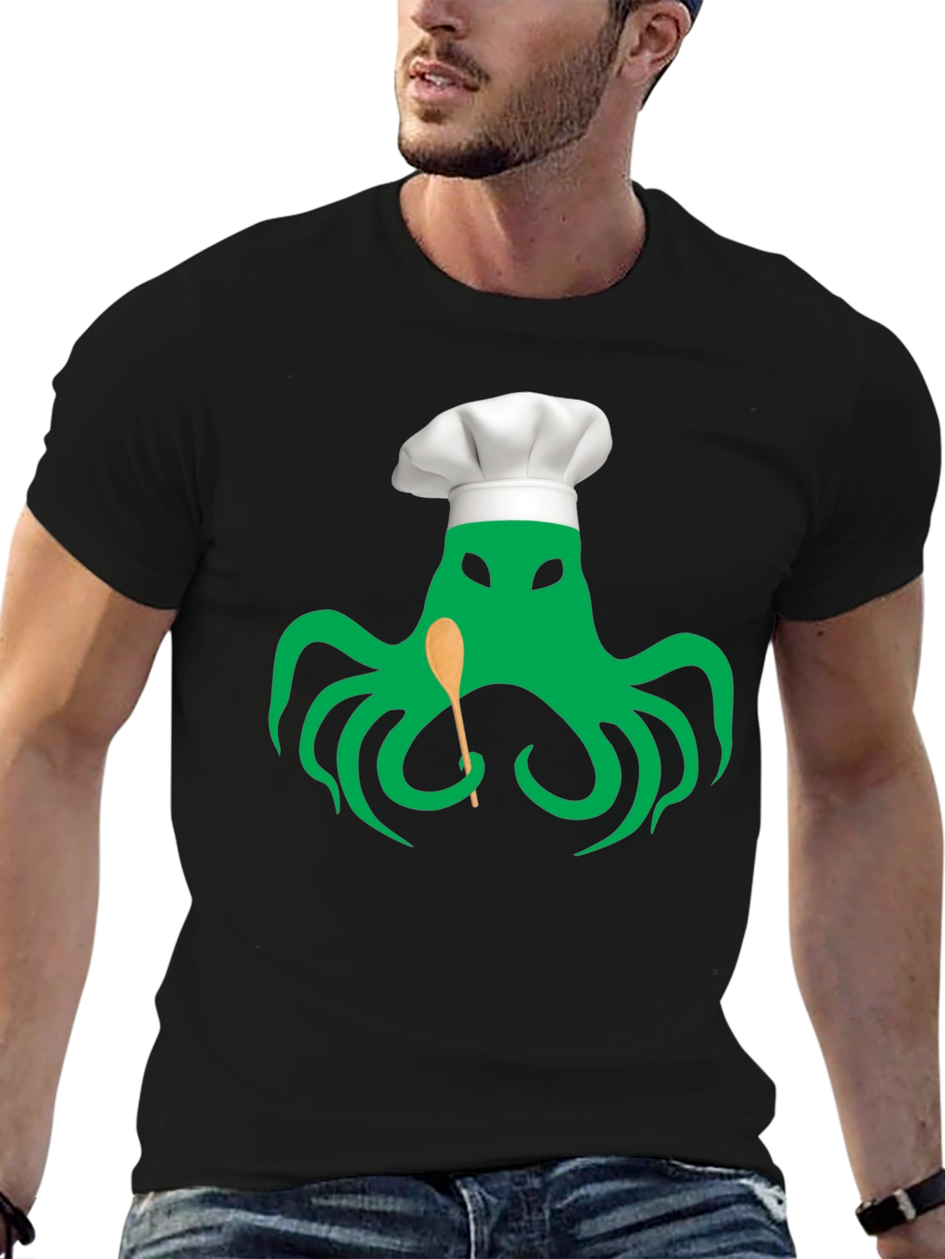 Black Chefthulhu Black Graphic Tee - Tentacle Culinary Master view 6