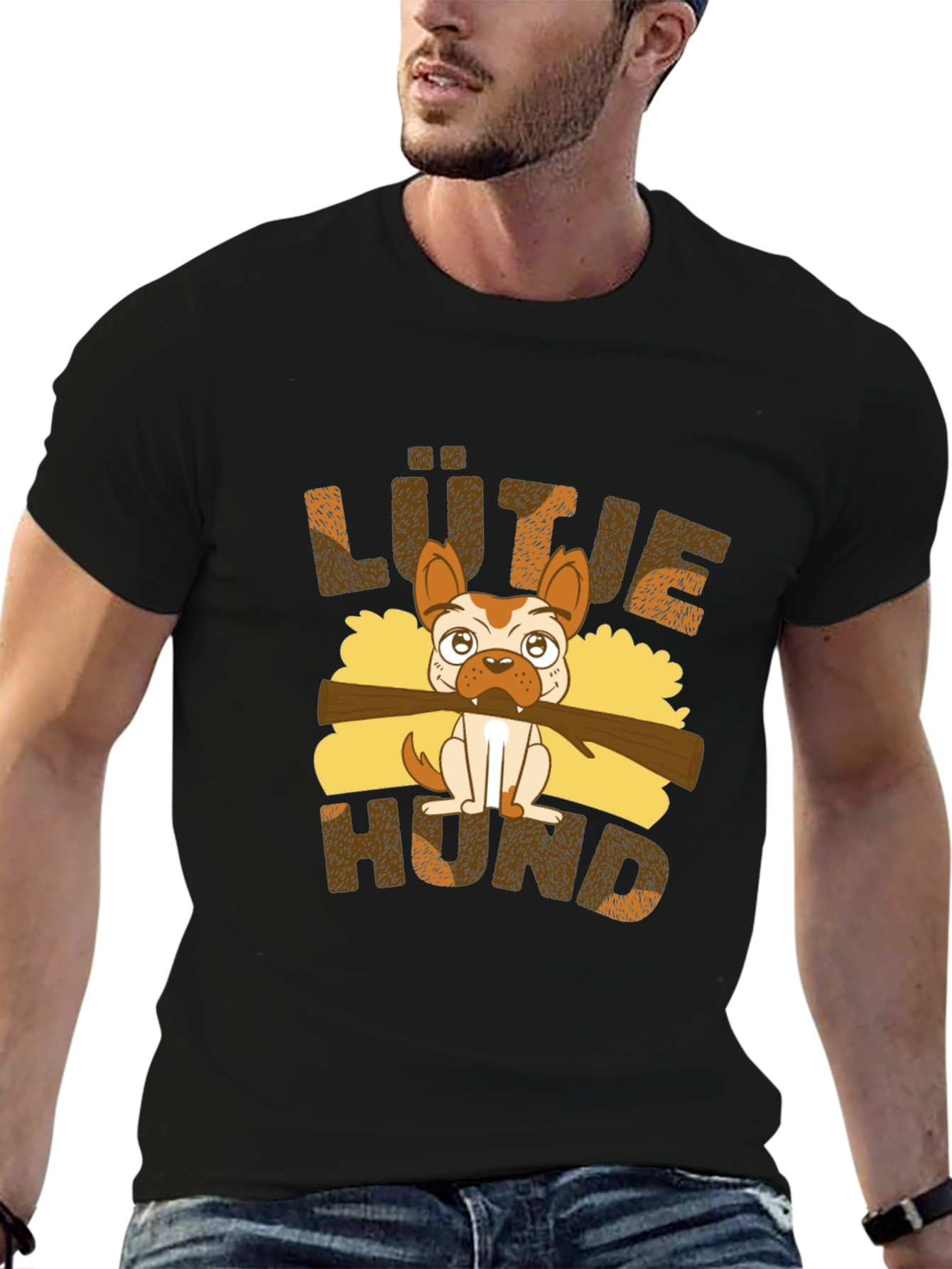 Black Lütje Hund Dog Graphic T-Shirt view 6