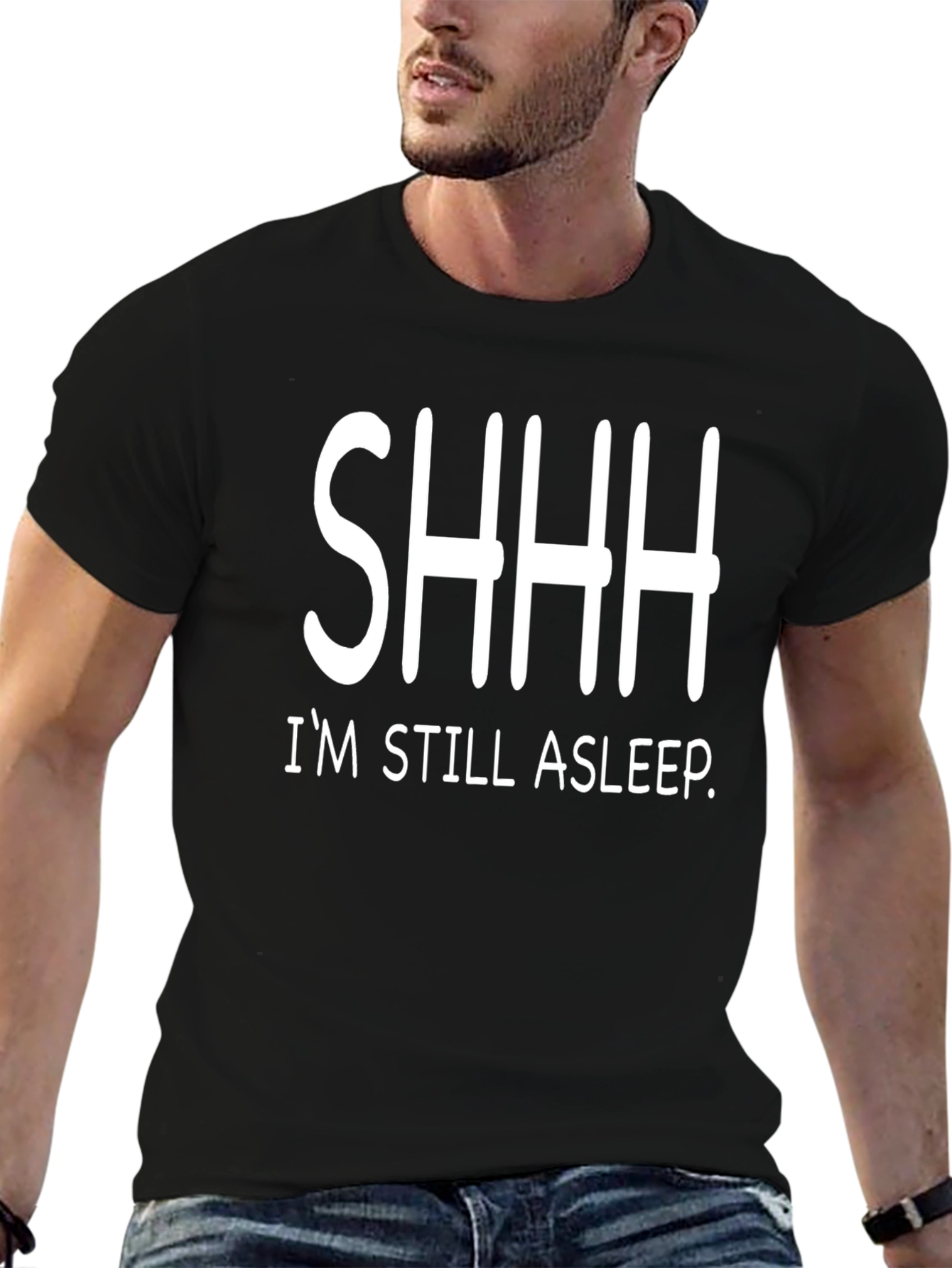Black SHHH I'm Still Asleep Graphic T-Shirt view 6