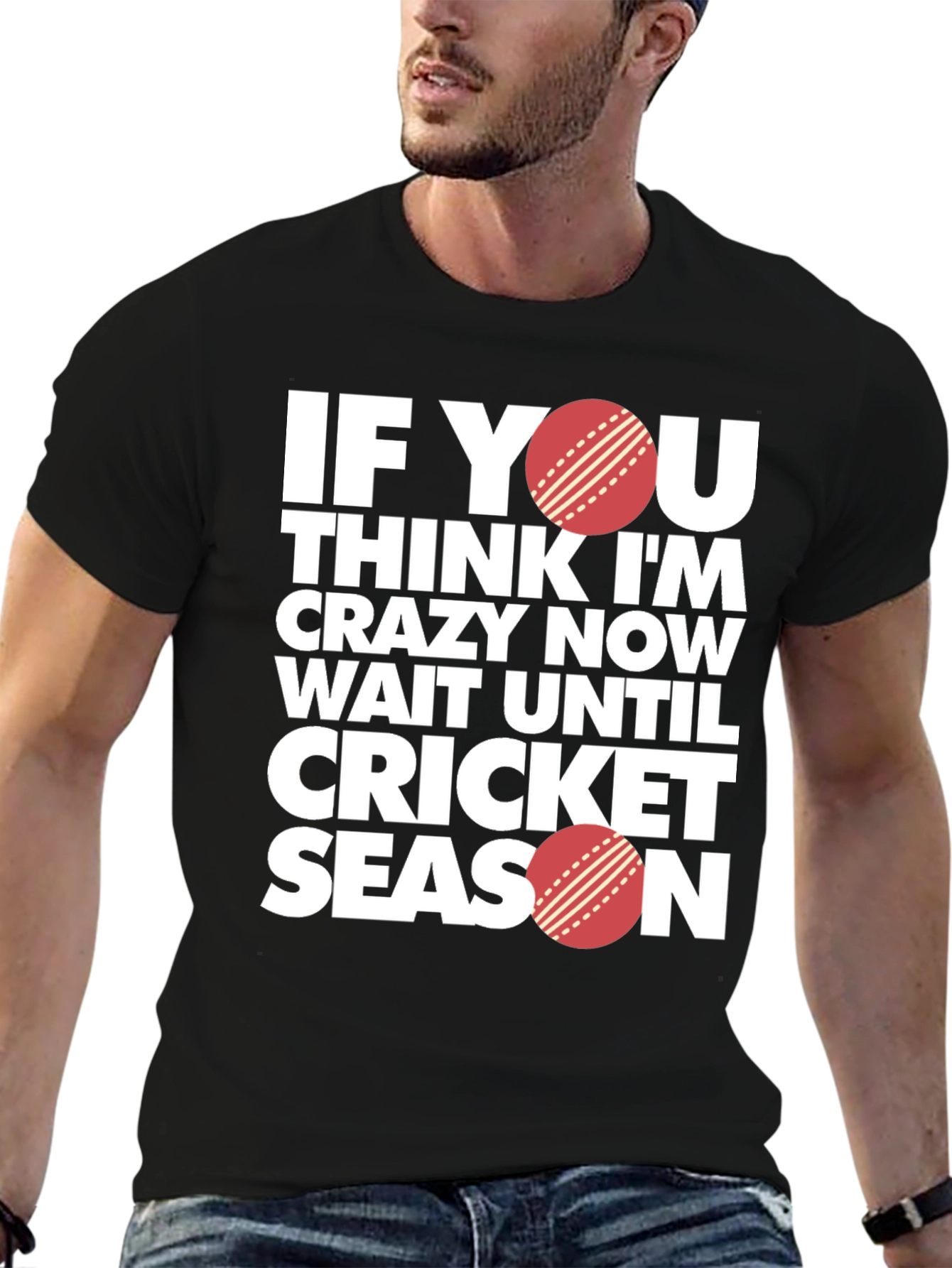 Black Cricket Season T-Shirt - Funny Sports Tee view 6