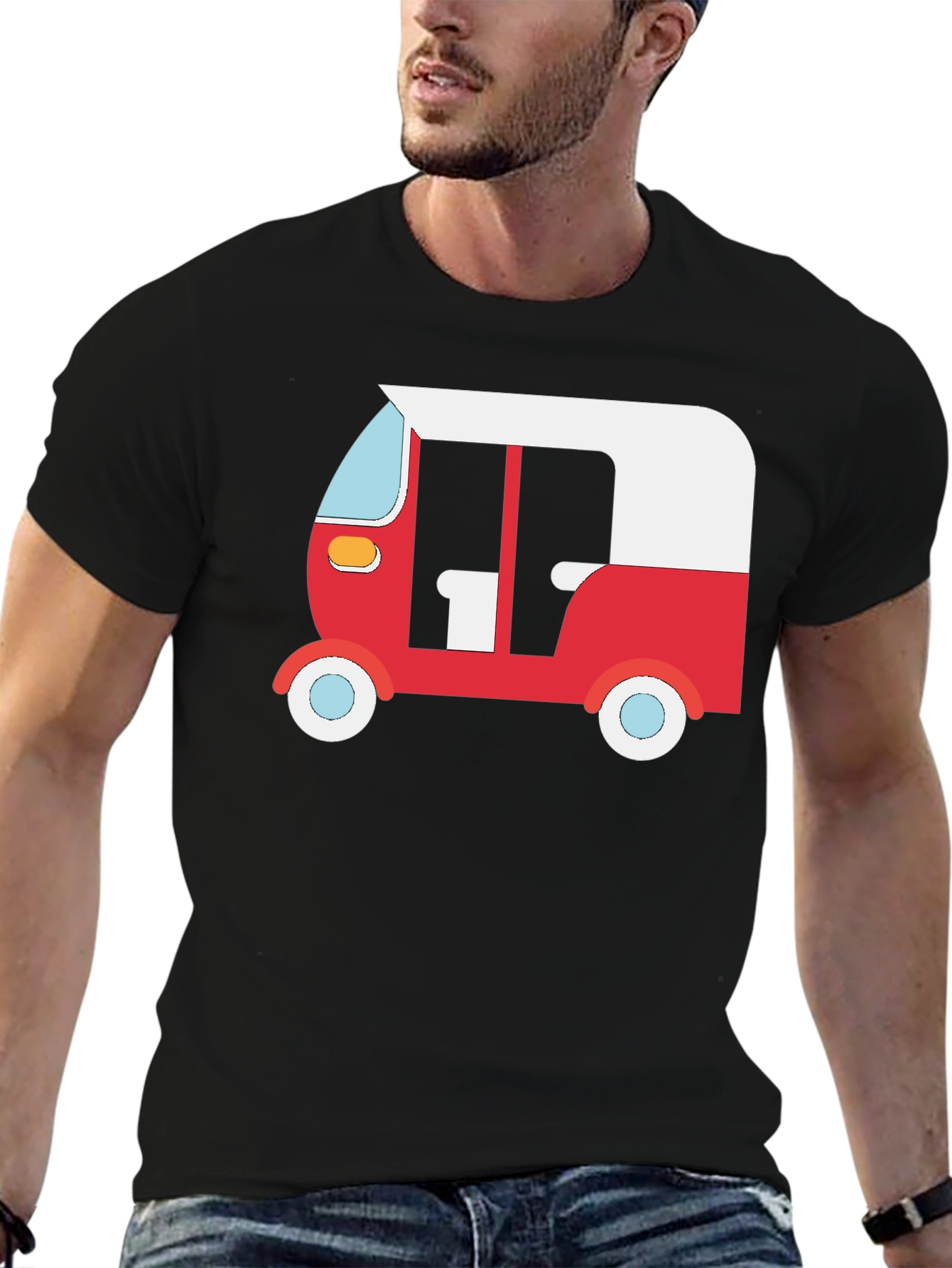 Black Auto Rickshaw Graphic Tee - Black view 6