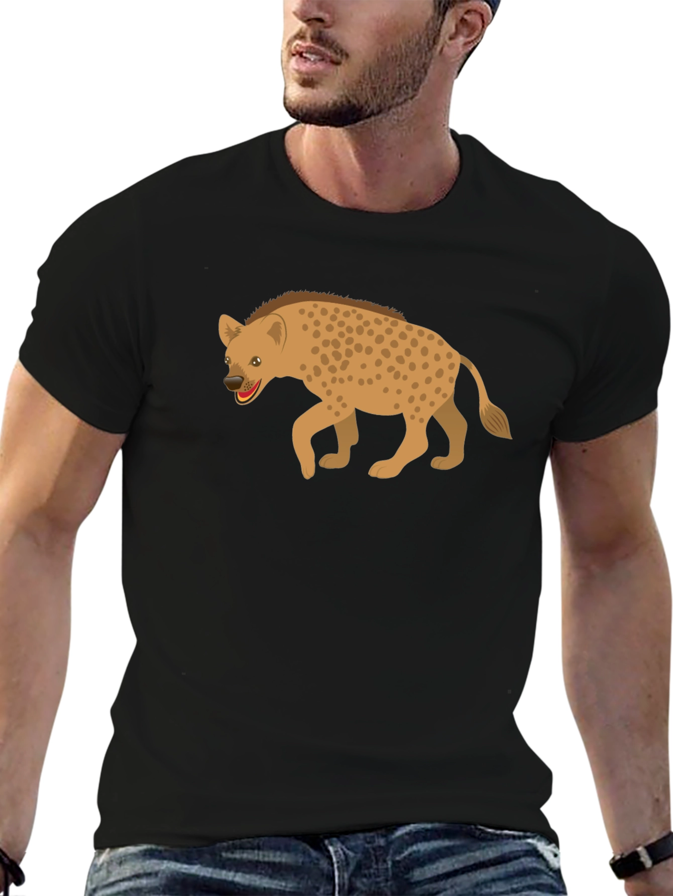 Black Hyena Graphic Tee - Black Cotton Shirt view 6