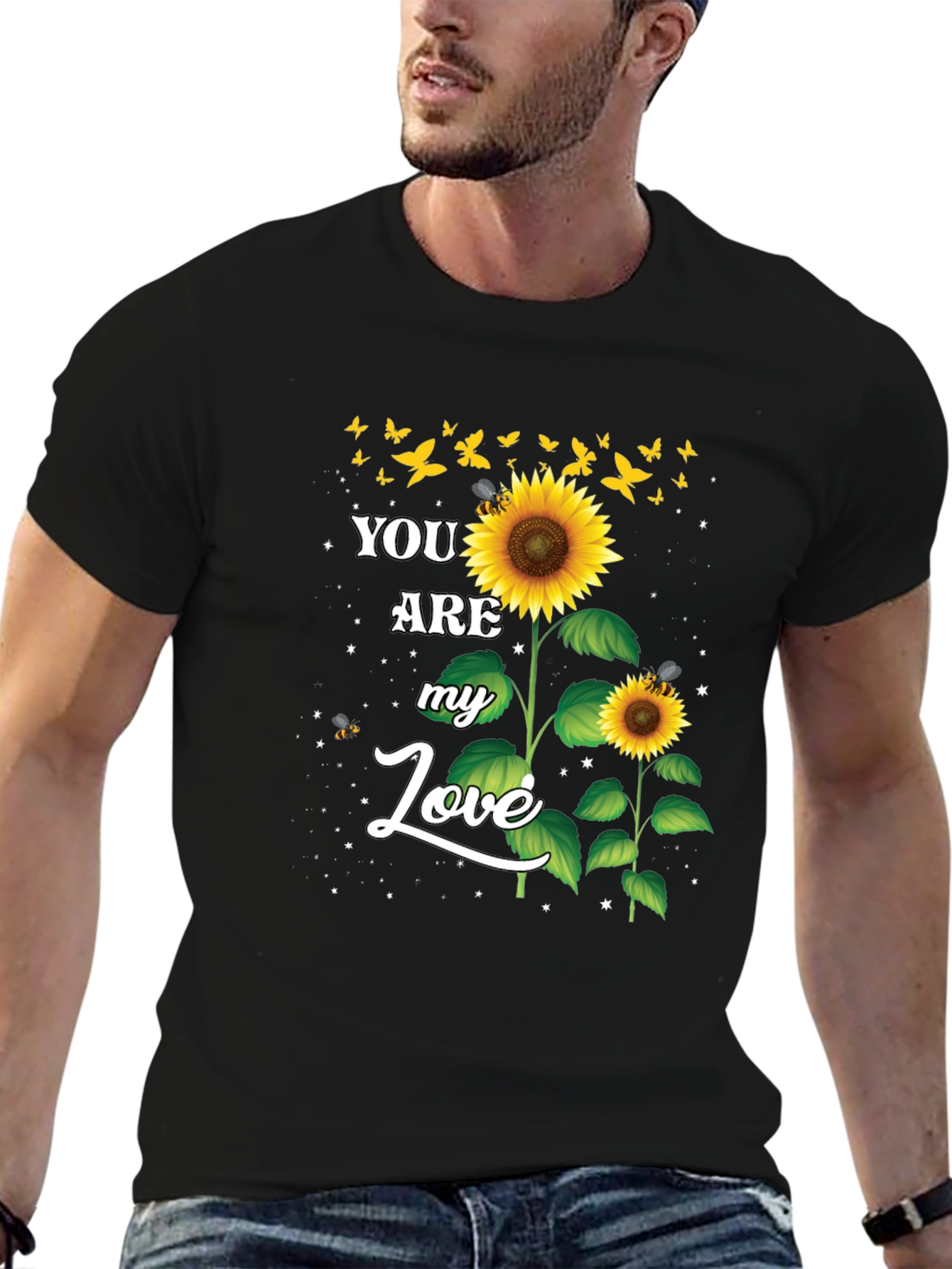 Black Sunflower Love Graphic Tee view 6