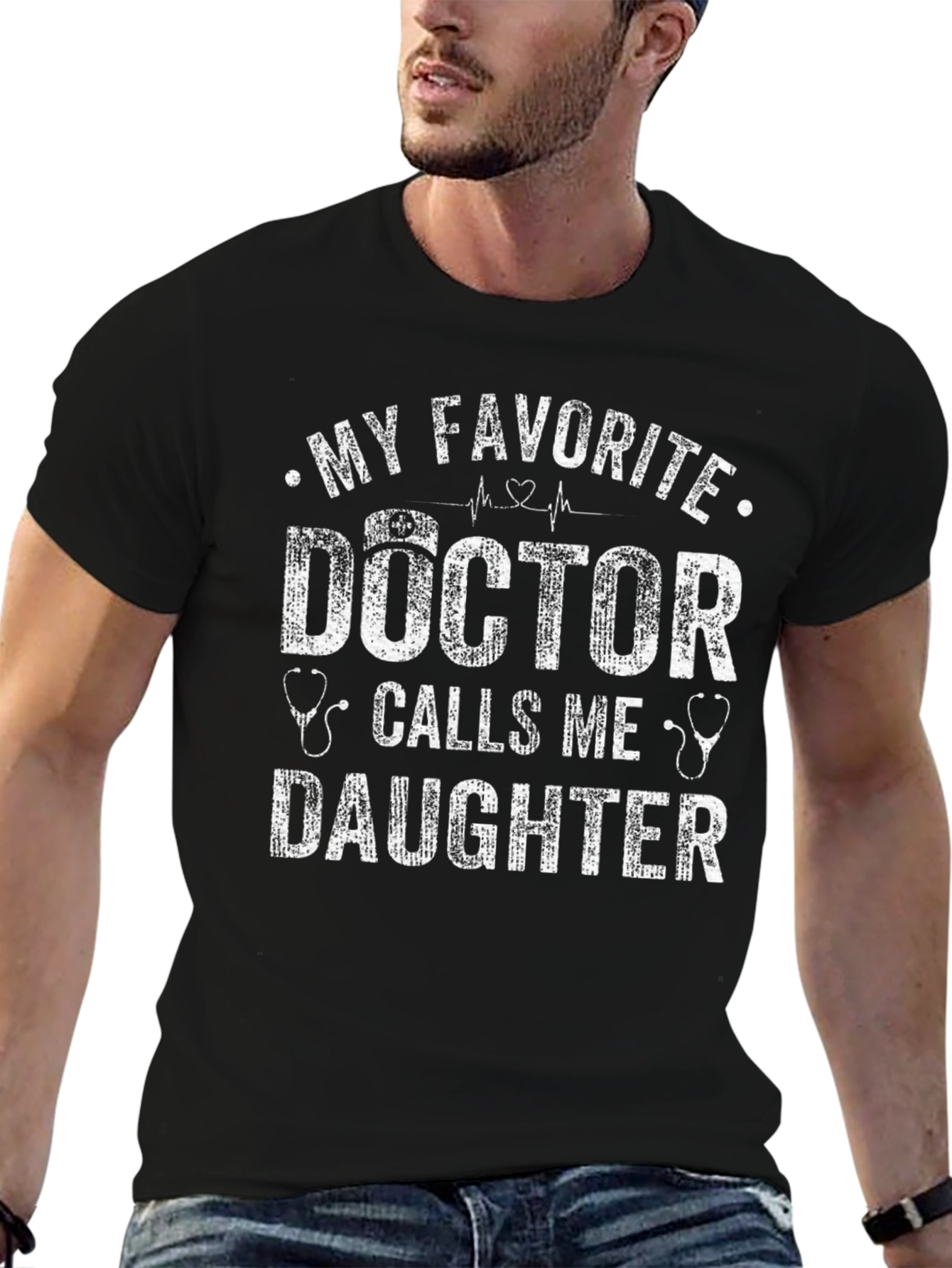 Black My Favorite Doctor Calls Me Daughter T-Shirt view 6