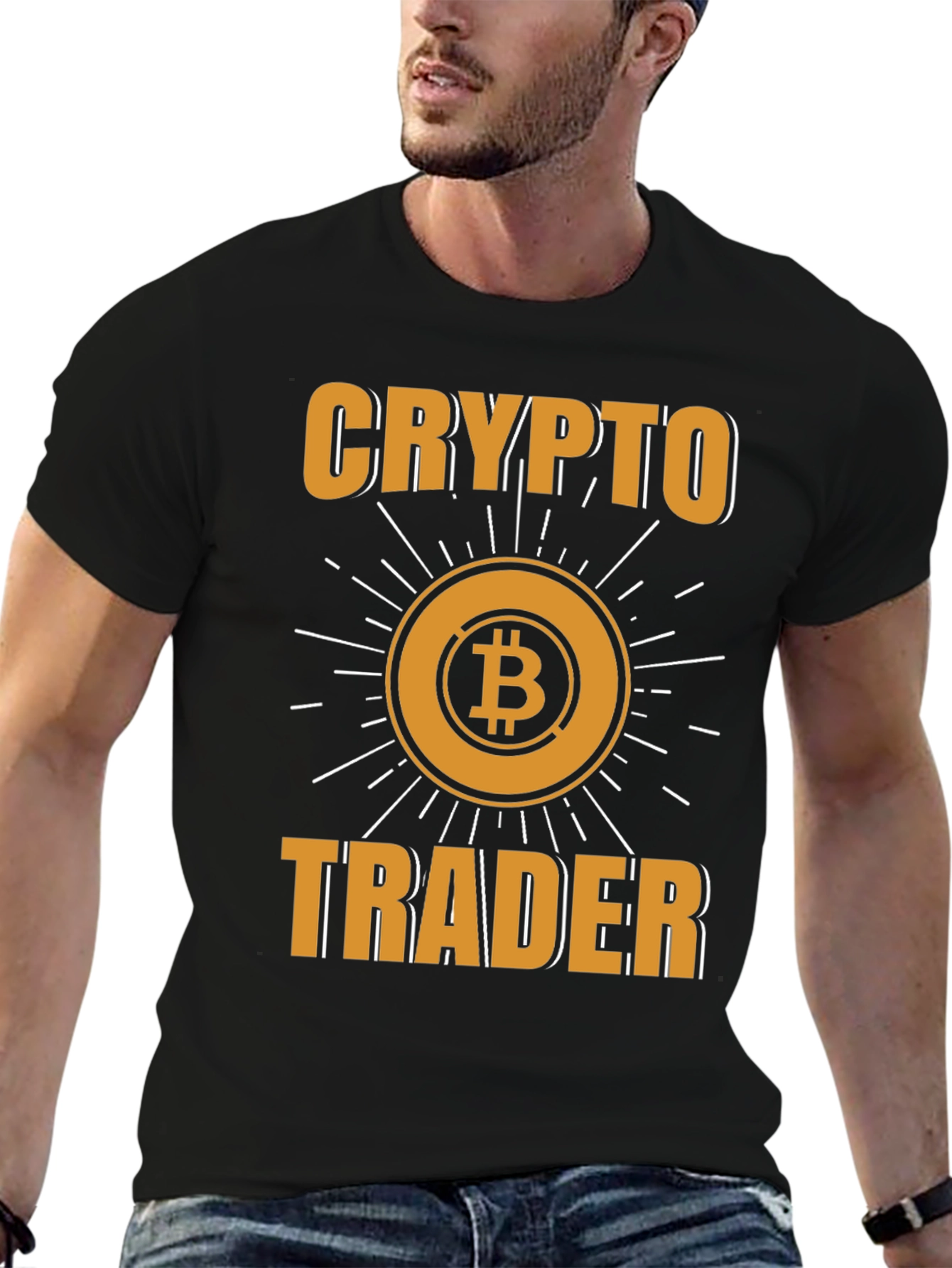 Black Crypto Trader Bitcoin T-Shirt view 6