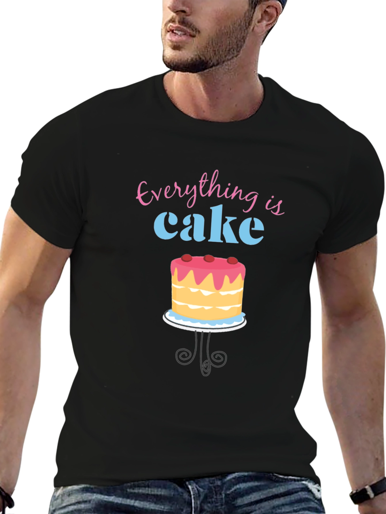 Black Everything is Cake T-Shirt view 6