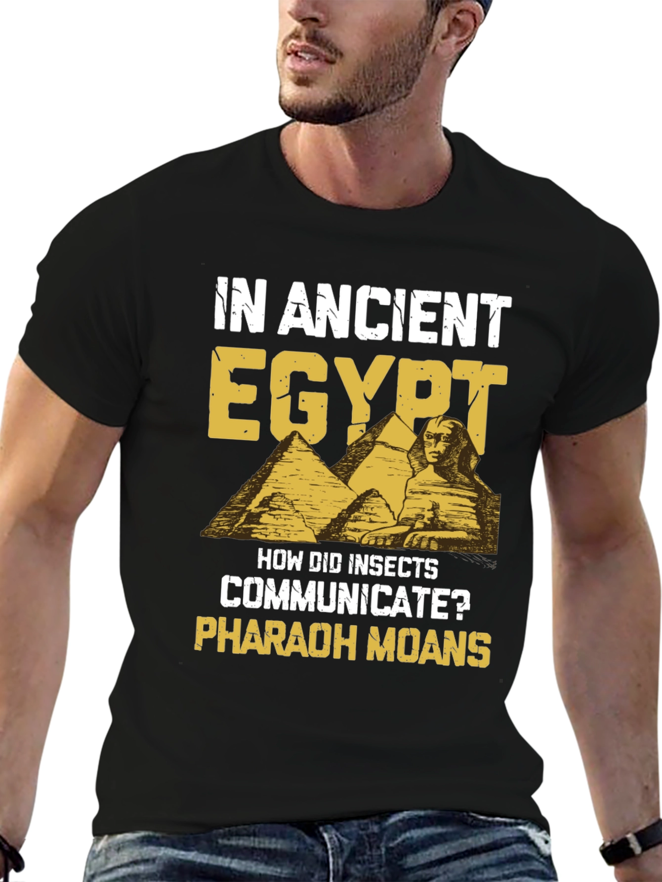 Black Ancient Egypt Pharaoh Moans Humor T-Shirt view 6