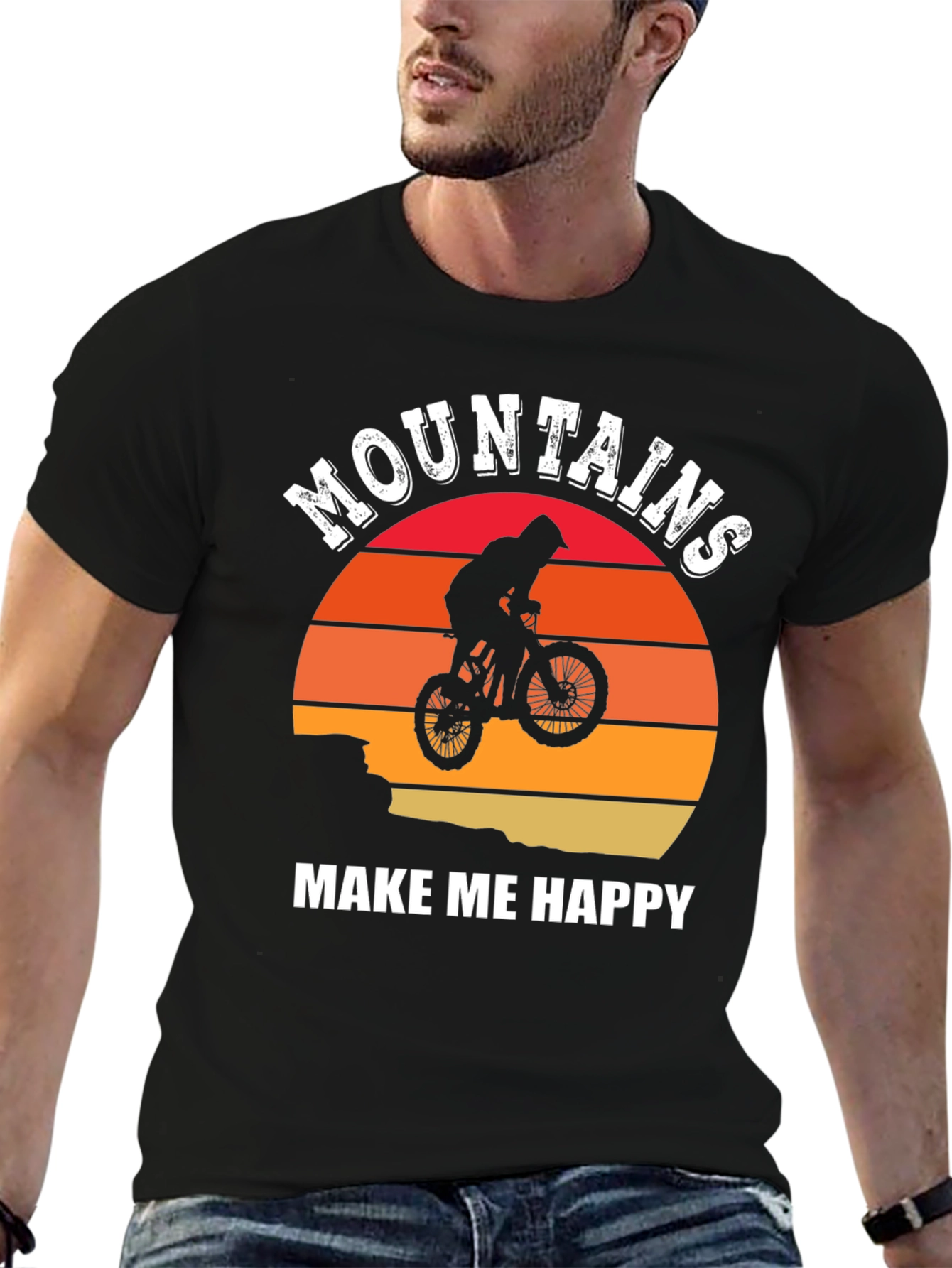 Black Mountains Make Me Happy Graphic T-Shirt view 6