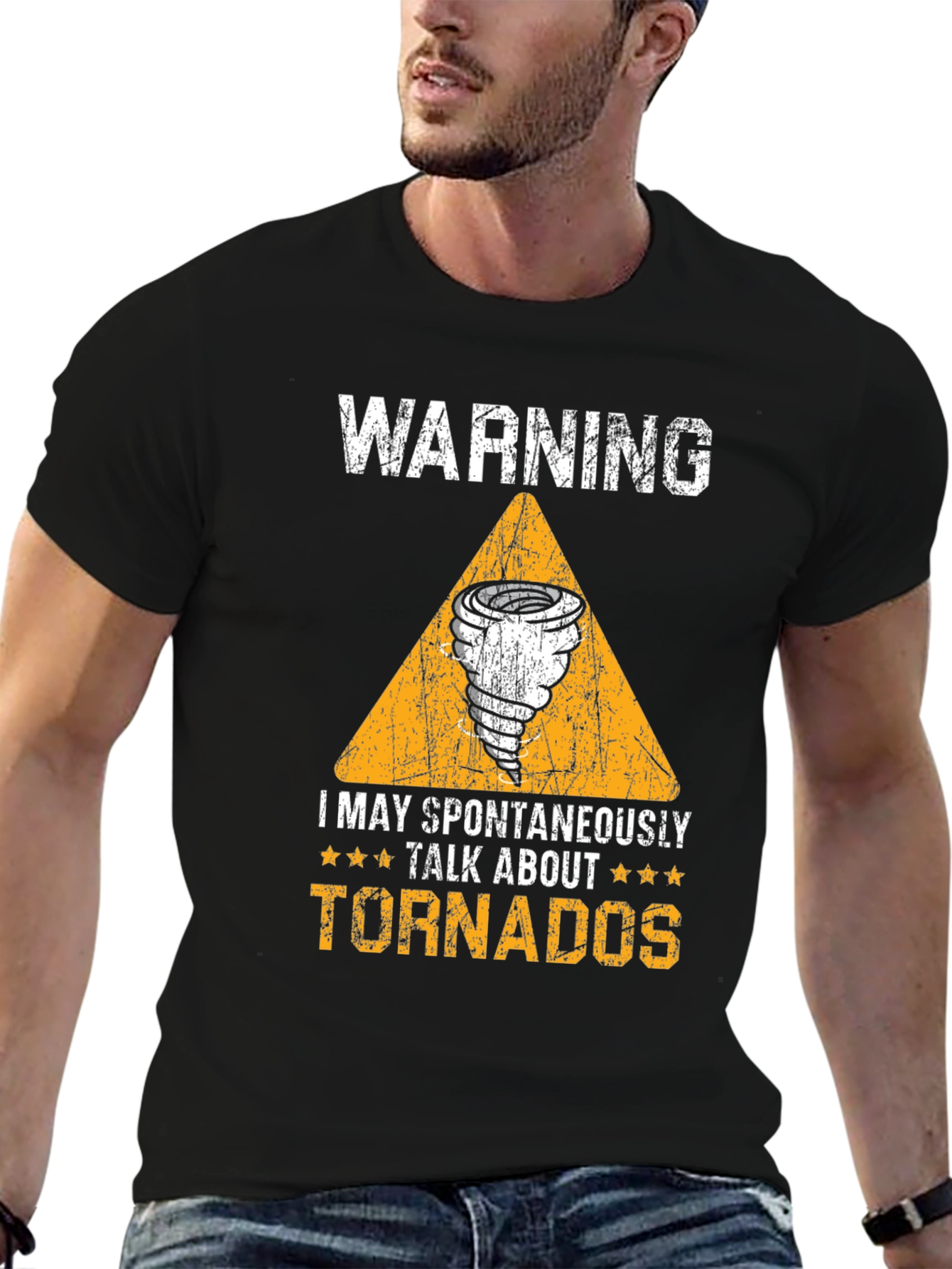 Black Warning I May Spontaneously Talk About Tornadoes T-Shirt view 6