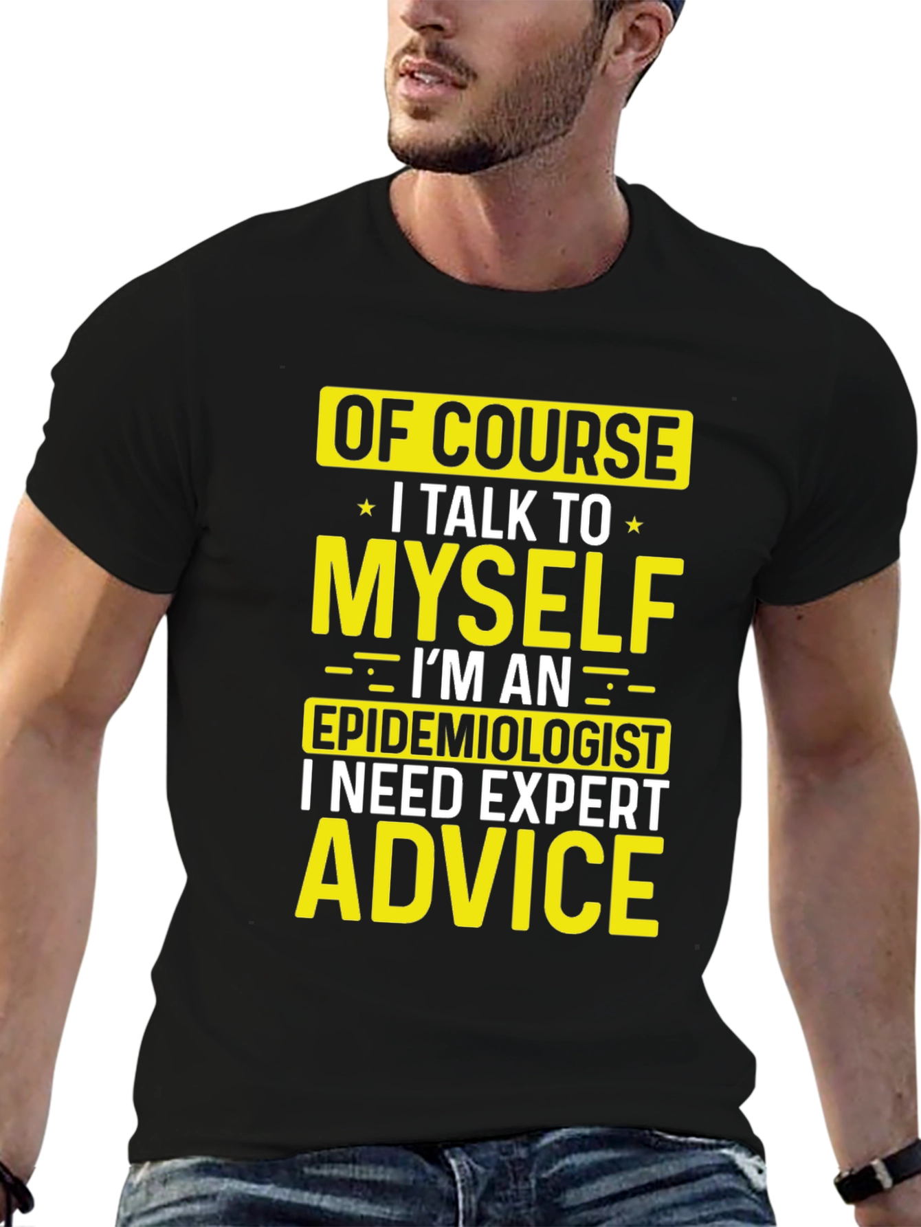 Black Epidemiologist Expert Advice Funny Graphic T-Shirt view 6