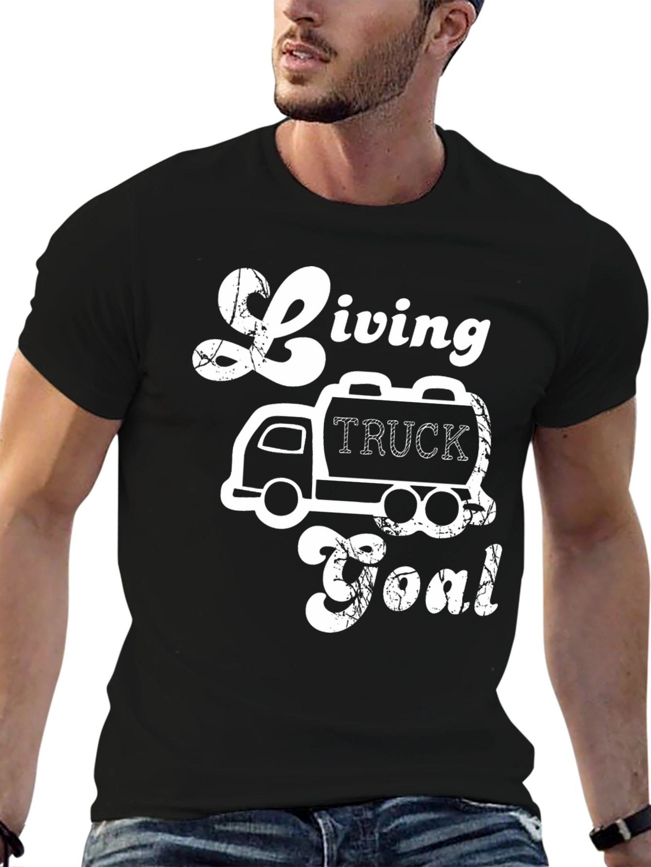 Black Living Truck Goal Black Graphic Tee view 6