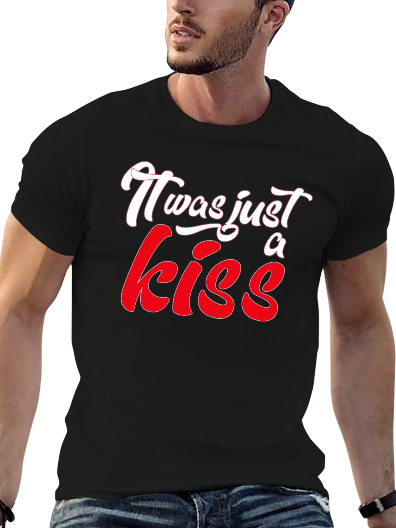 Black It Was Just A Kiss Graphic T-Shirt view 6