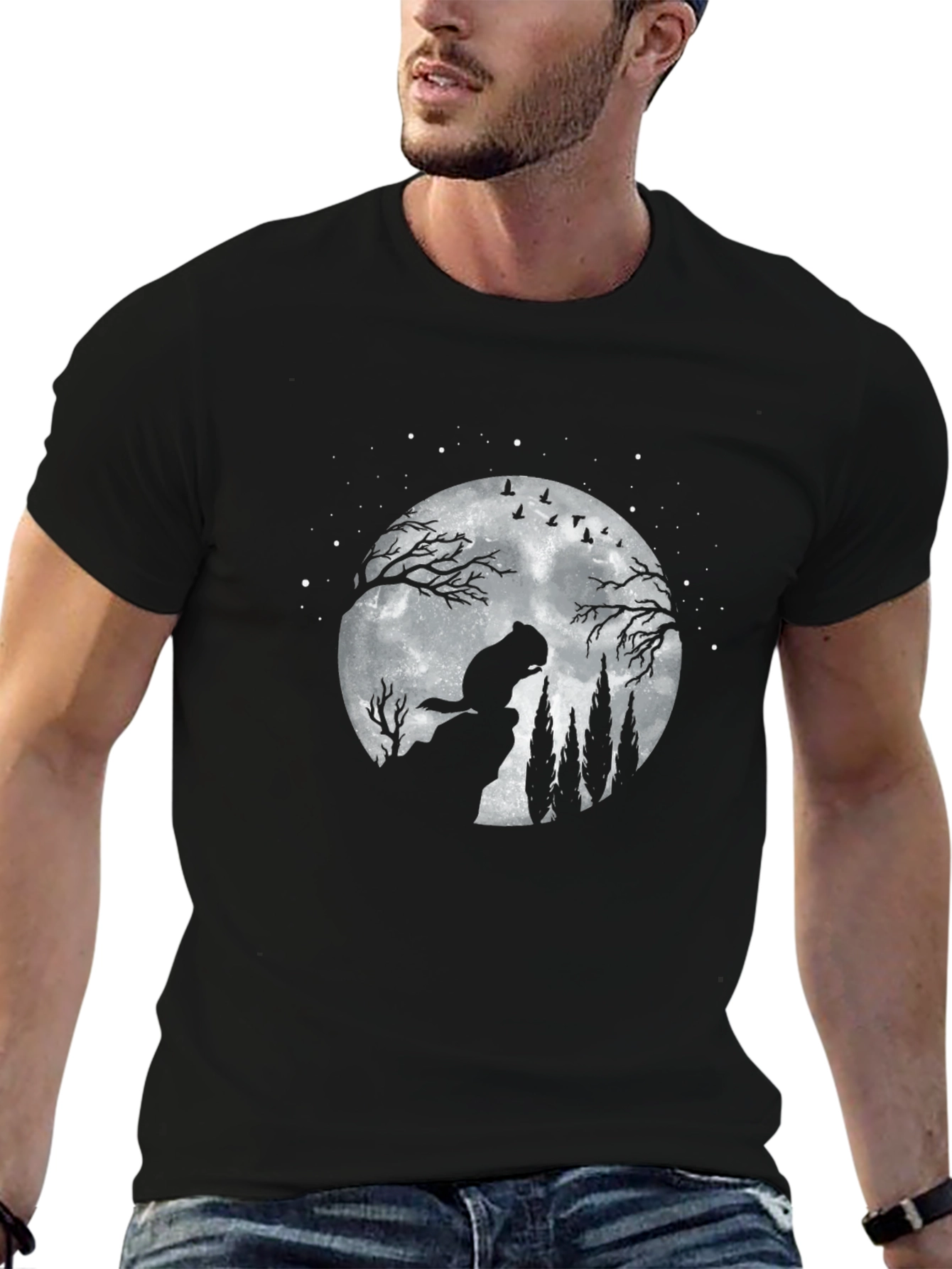 Black Moonlit Beaver T-Shirt view 6